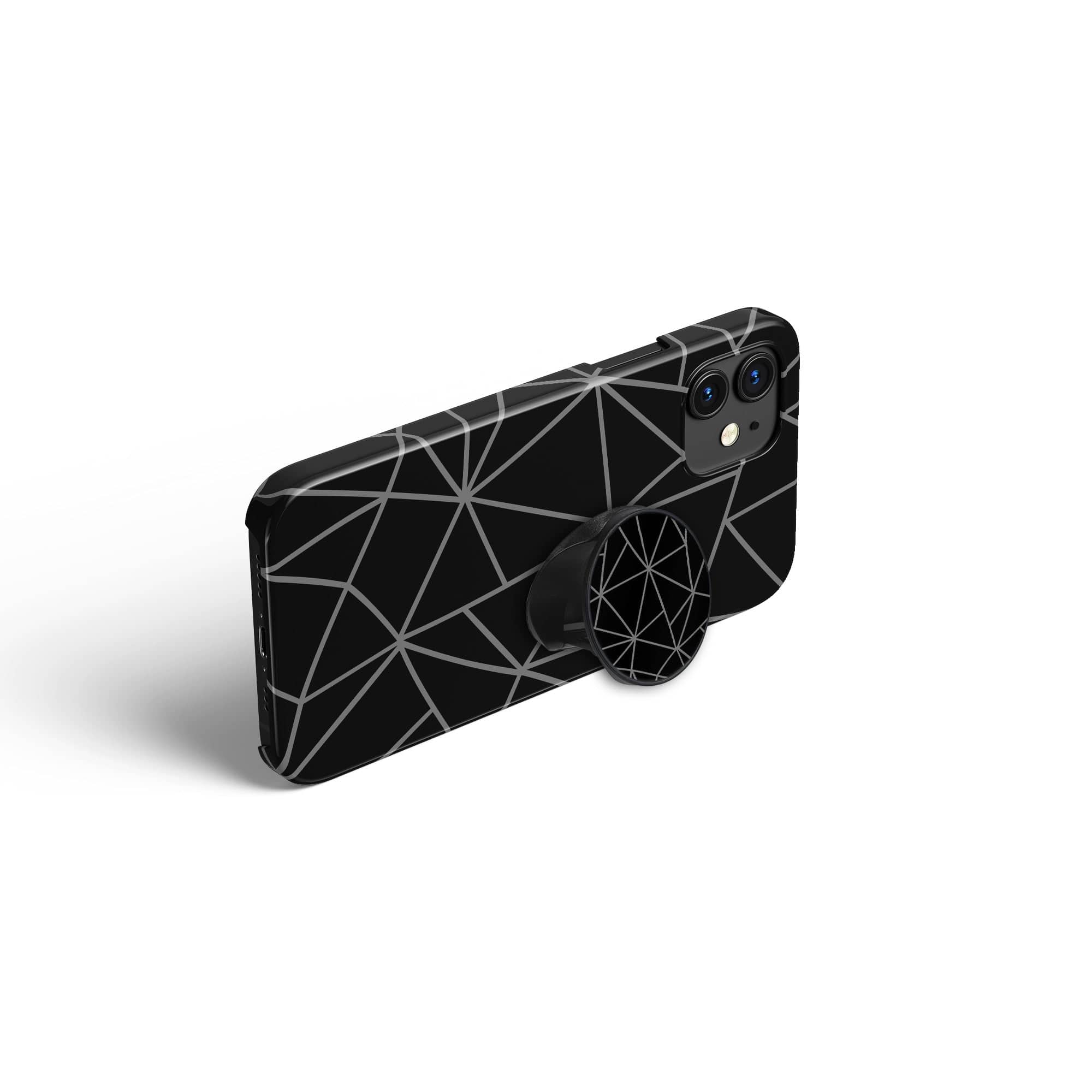 Simple Geometry | Minimalistic Geometrical Foldable Phone Grip in Black