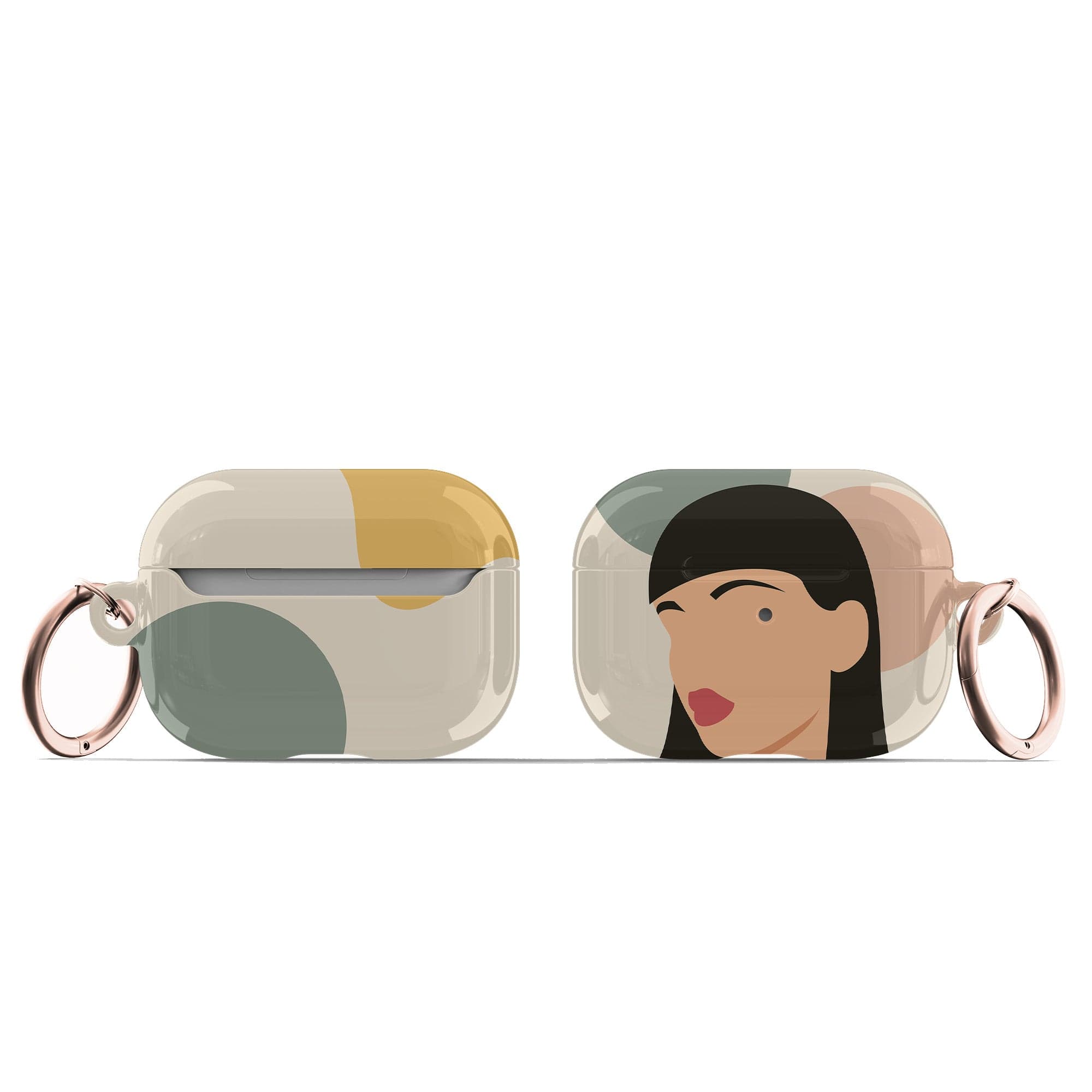 Simply Surreal | Abstract Woman Painting Apple AirPods Case for AirPods 3 & AirPods Pro 1&2 Rose Gold