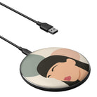 Simply Surreal | Abstract Woman Painting Wireless Charging Pad in Black