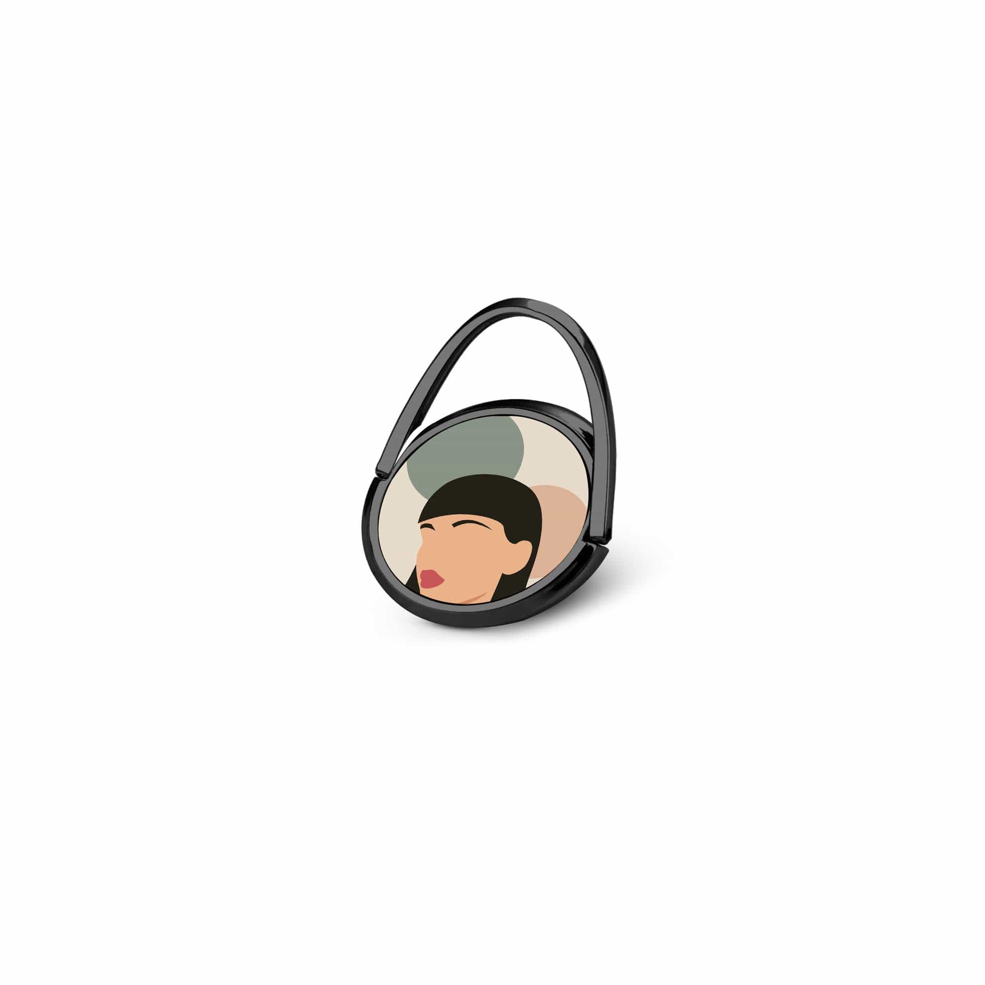 Simply Surreal | Abstract Woman Painting Ring Holder in Black