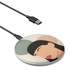 Simply Surreal | Abstract Woman Painting Wireless Charging Pad in Silver