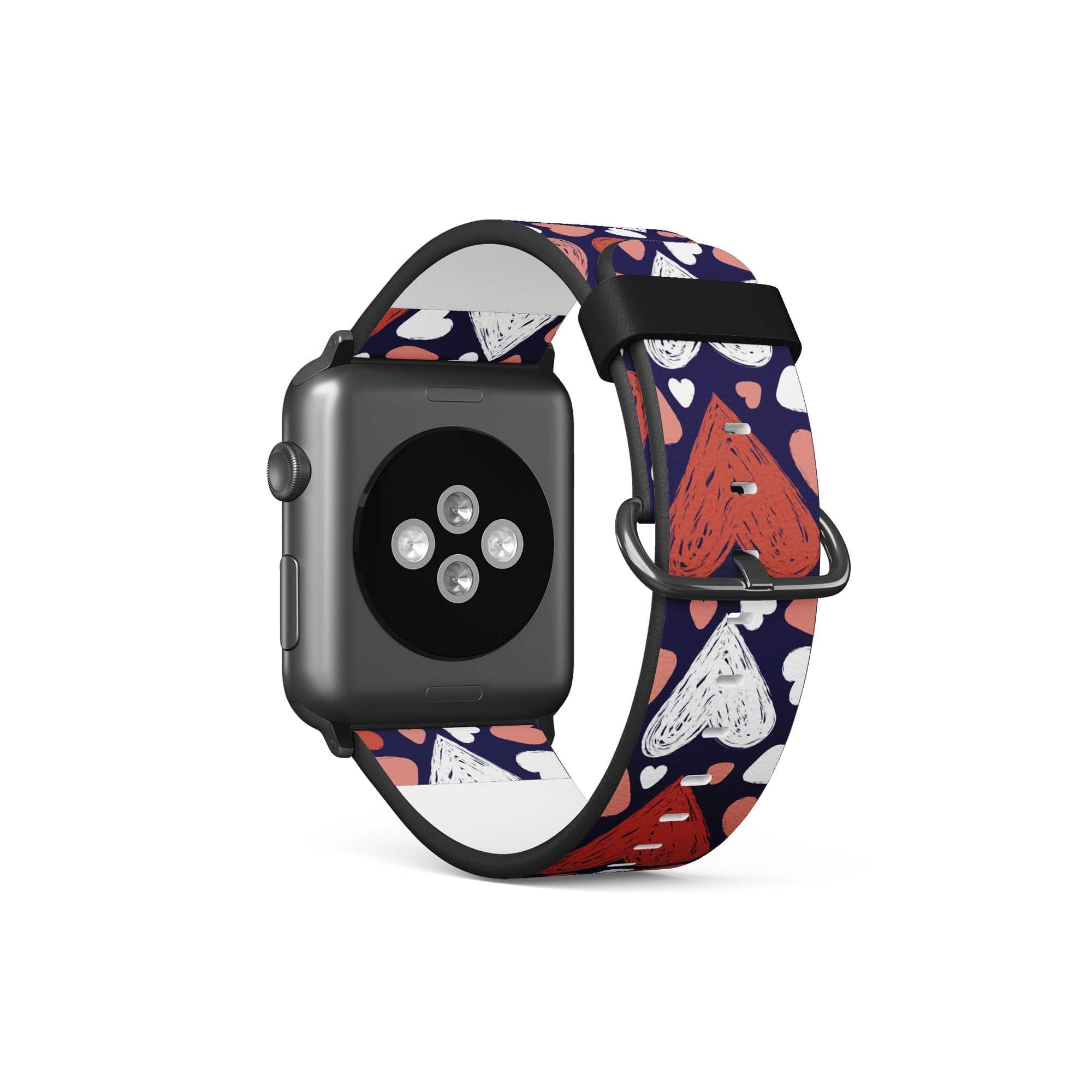 Sketchy Love | Hearts Apple Watch Band for 38/40/41 mm Watch in Black