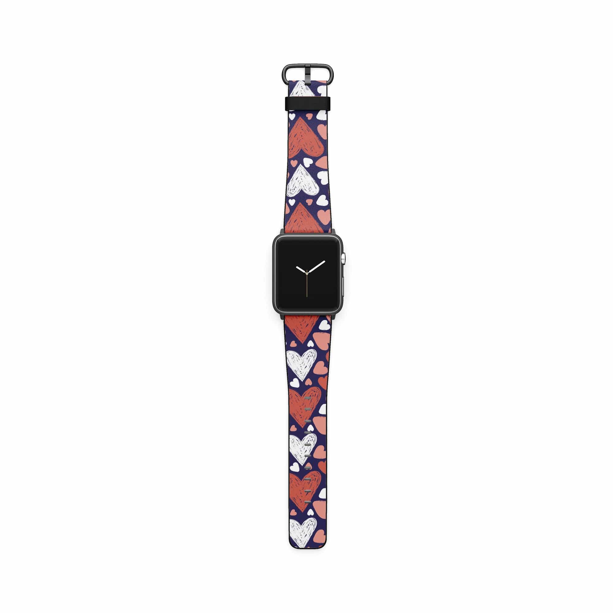 Sketchy Love | Hearts Apple Watch Band for 38/40/41 mm Watch in Black