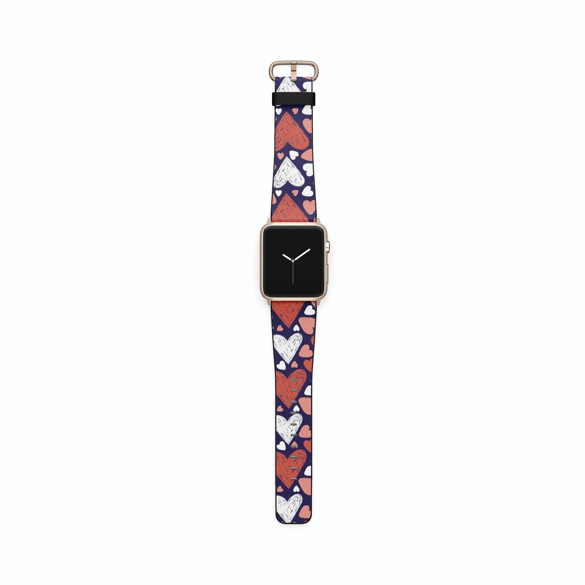 Sketchy Love | Hearts Apple Watch Band for 38/40/41 mm Watch in Gold