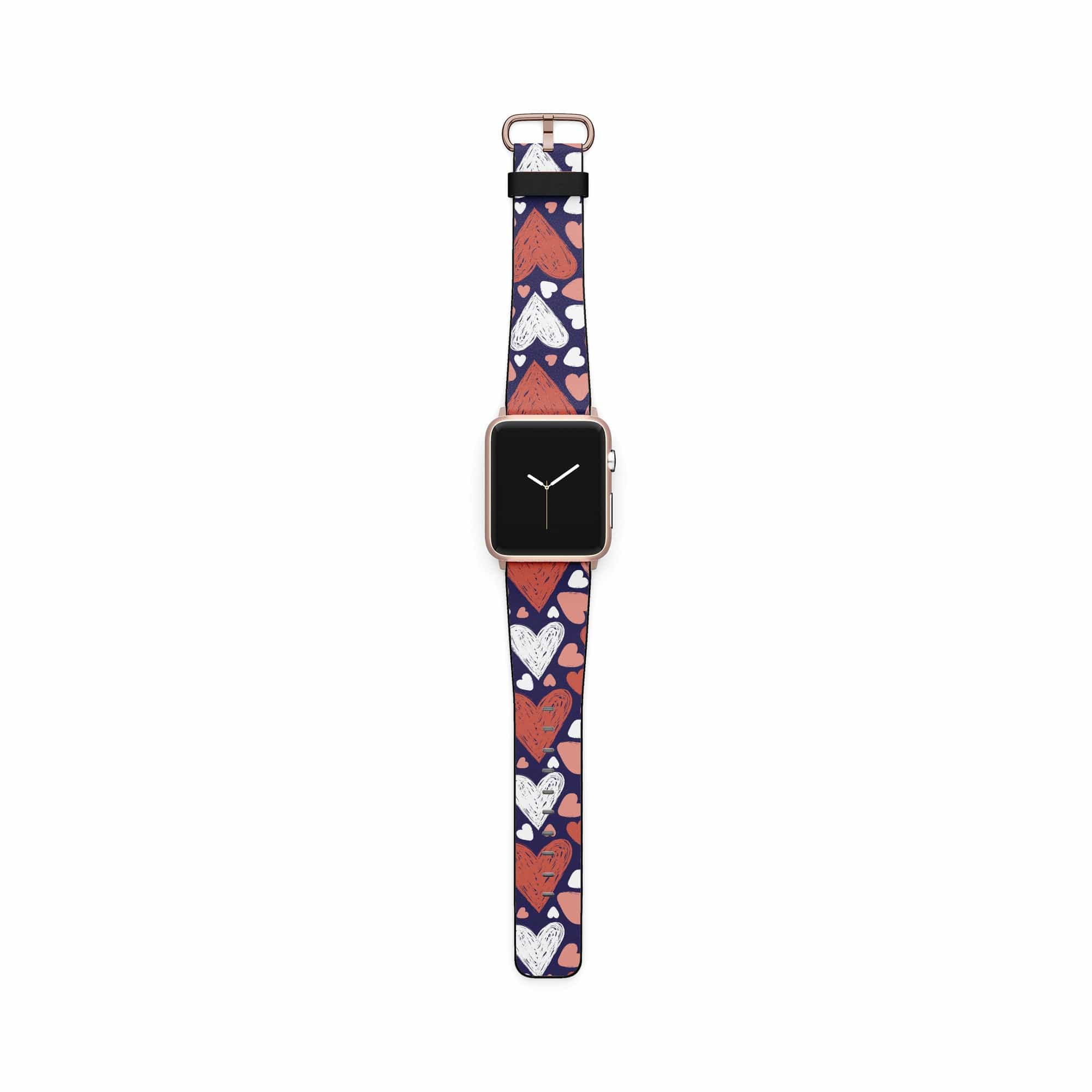 Sketchy Love | Hearts Apple Watch Band for 38/40/41 mm Watch in Rose Gold