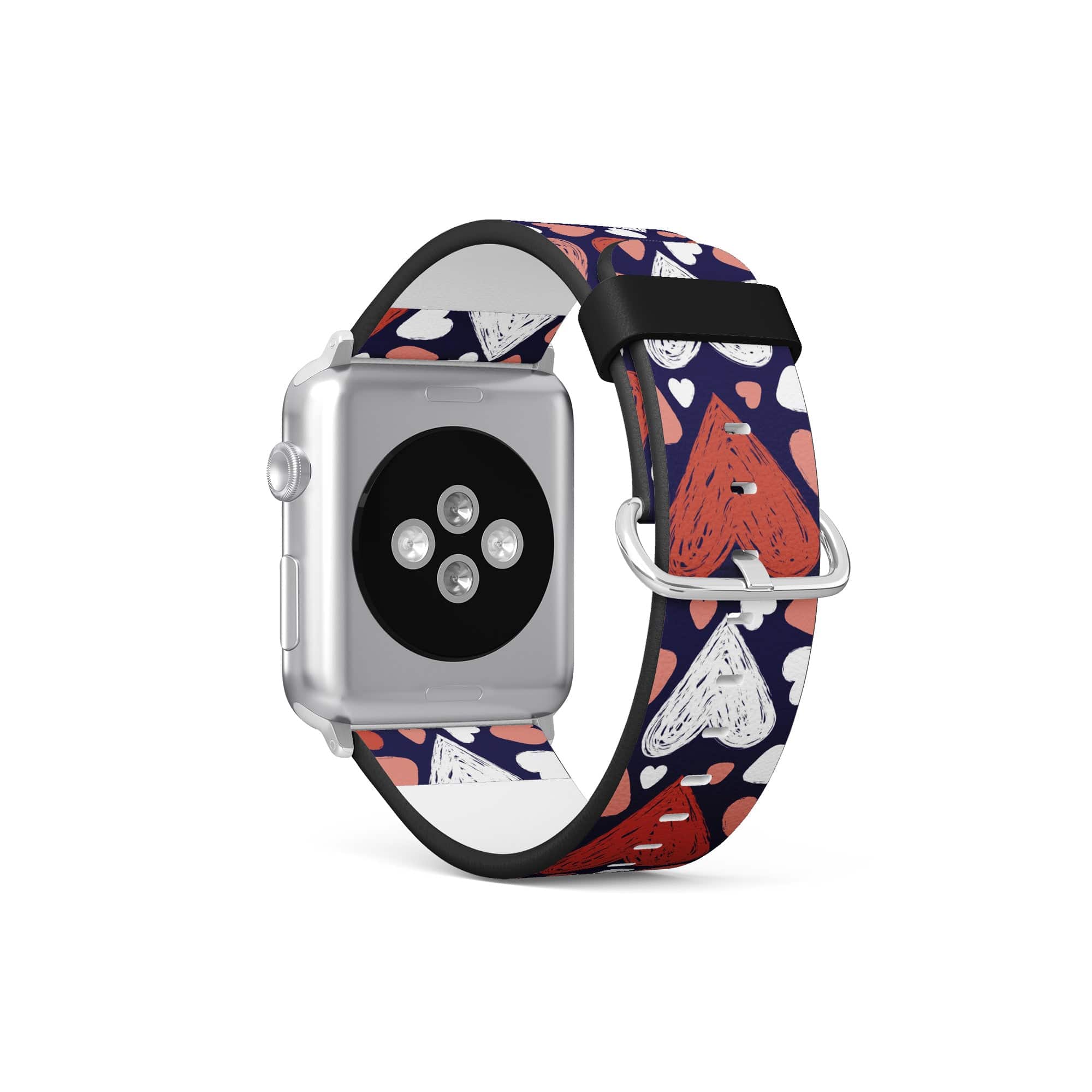 Sketchy Love | Hearts Apple Watch Band for 38/40/41 mm Watch in Silver