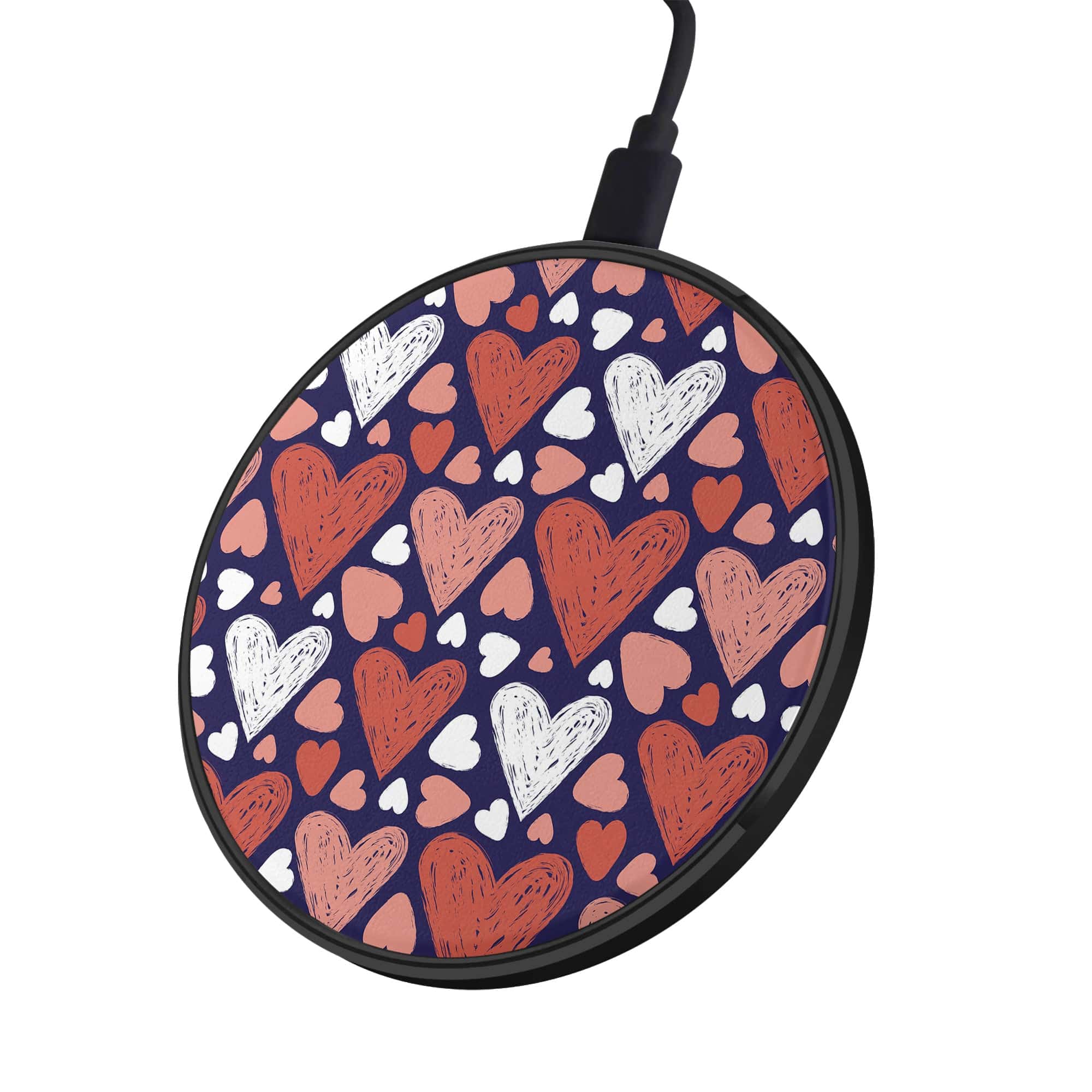 Sketchy Love | Hearts Wireless Charging Pad in Black