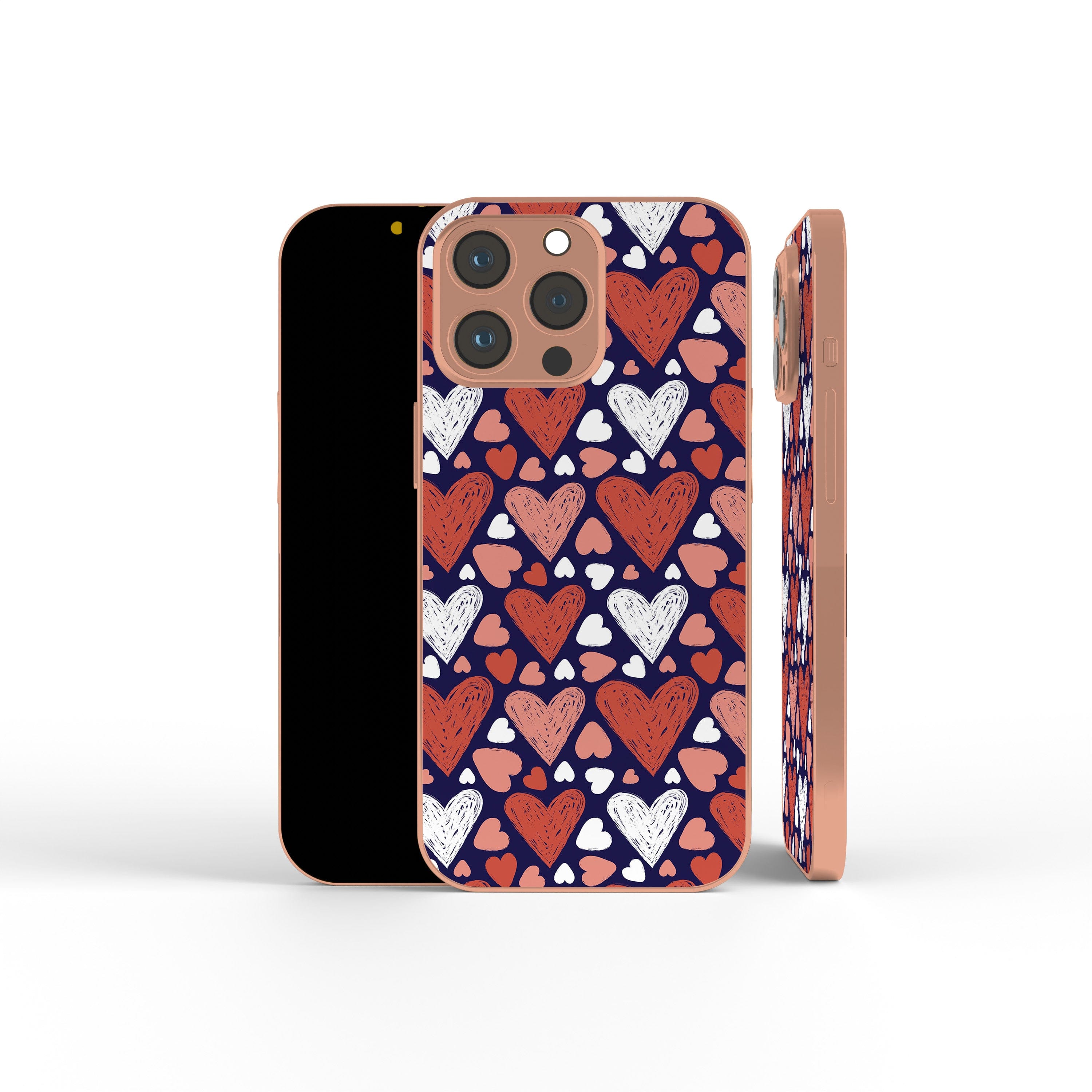 Sketchy Love | Hearts Precious Metals Case in Rose Gold