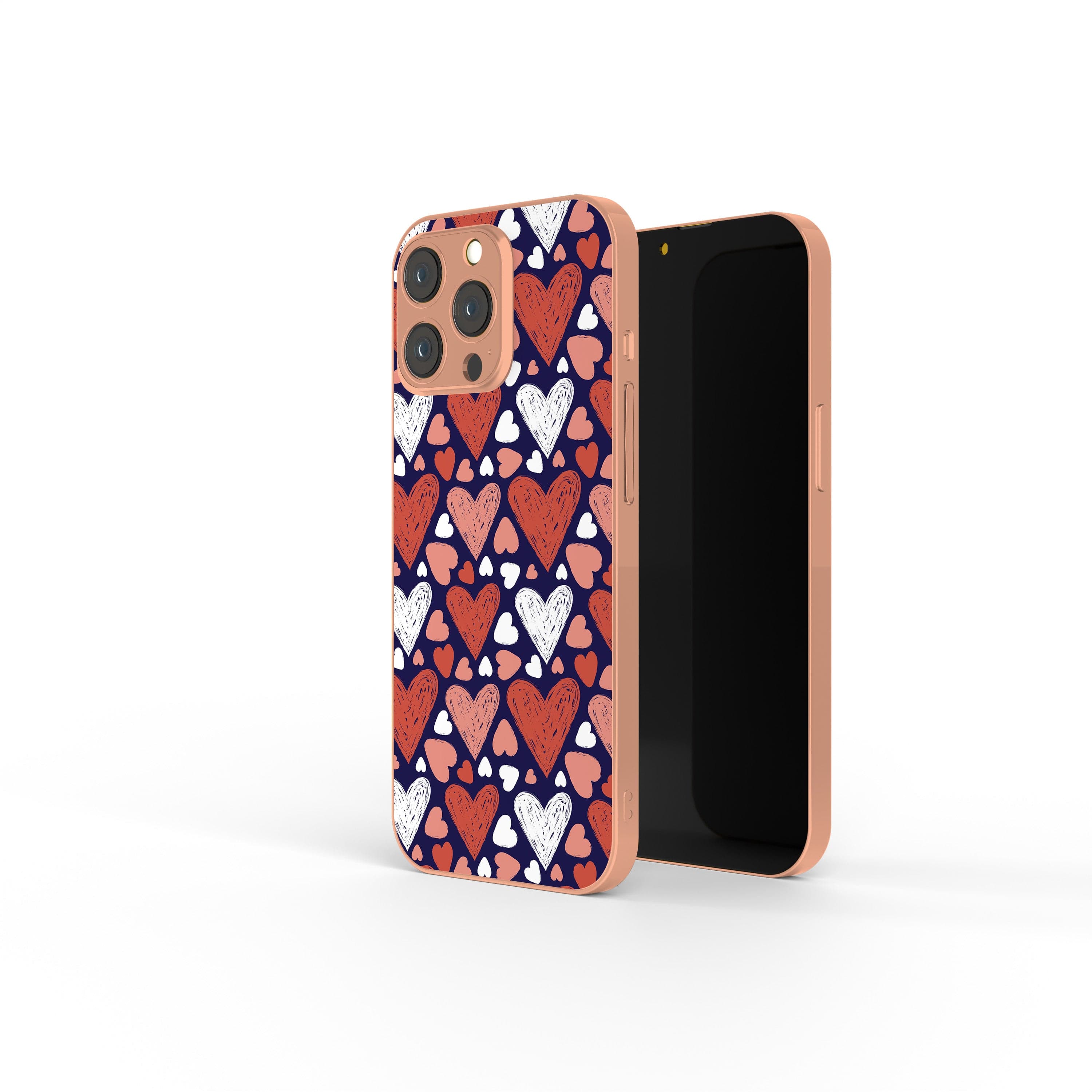 Sketchy Love | Hearts Precious Metals Case in Rose Gold