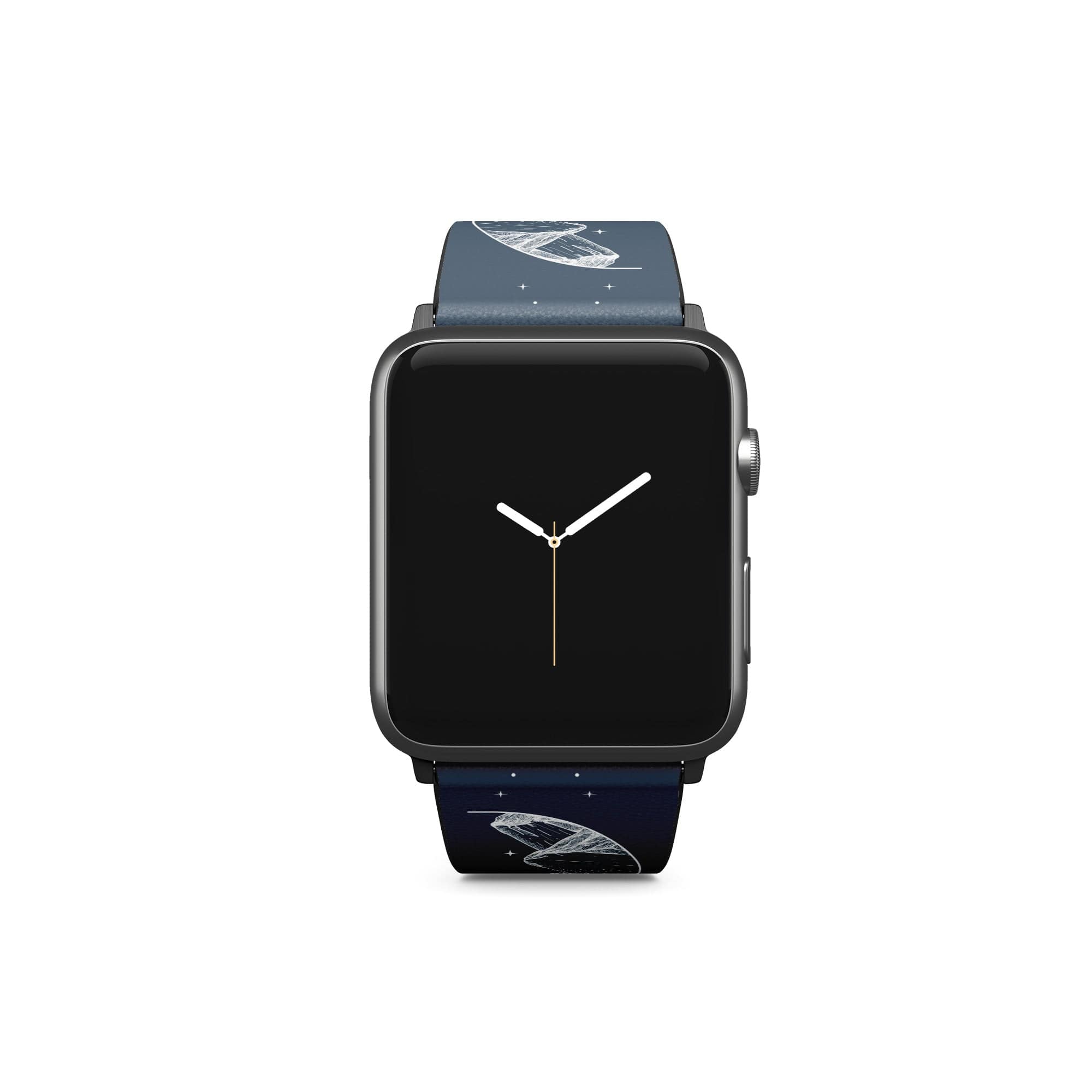 Space Mountains | Minimalistic Space Apple Watch Band for 38/40/41 mm Watch in Black