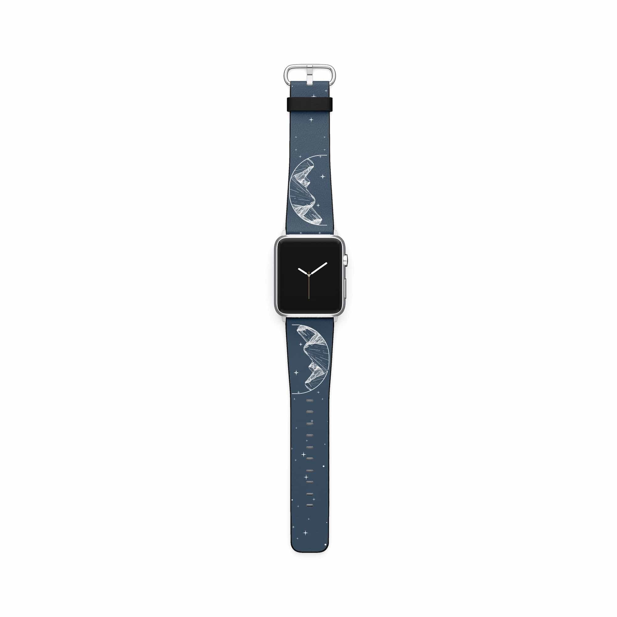 Space Mountains | Minimalistic Space Apple Watch Band for 38/40/41 mm Watch in Silver