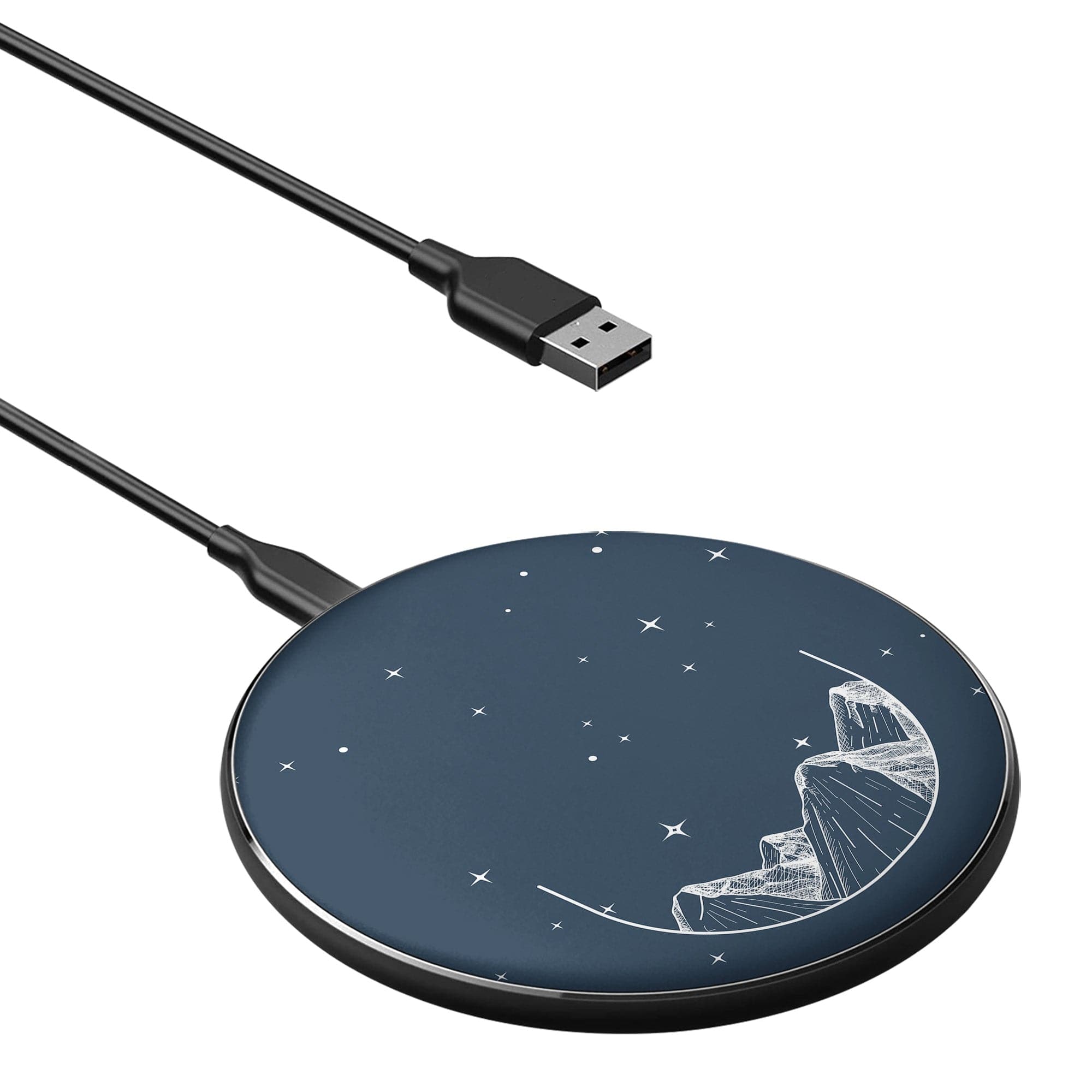 Space Mountains | Minimalistic Space Wireless Charging Pad in Black