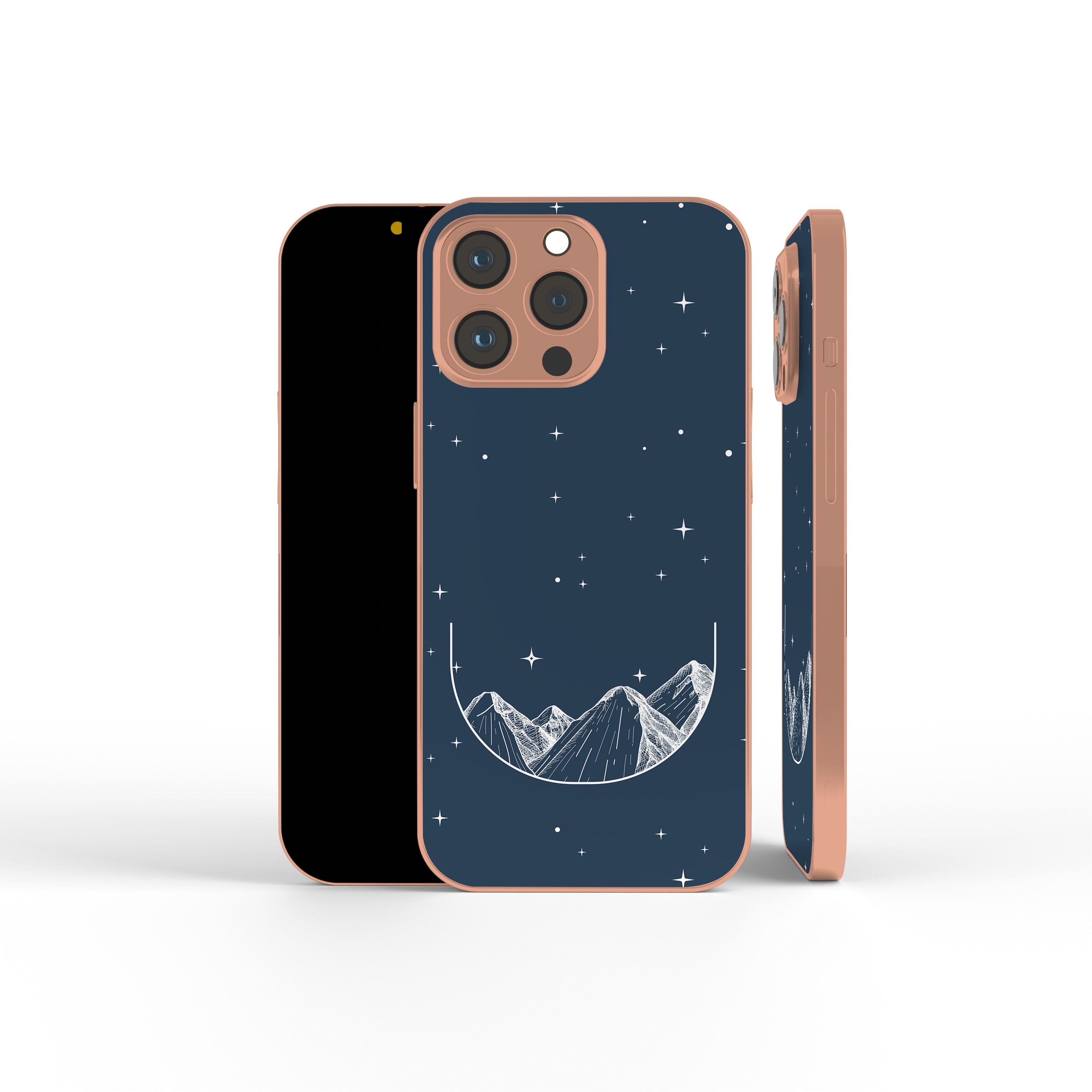 Space Mountains | Minimalistic Space Precious Metals Case in Rose Gold