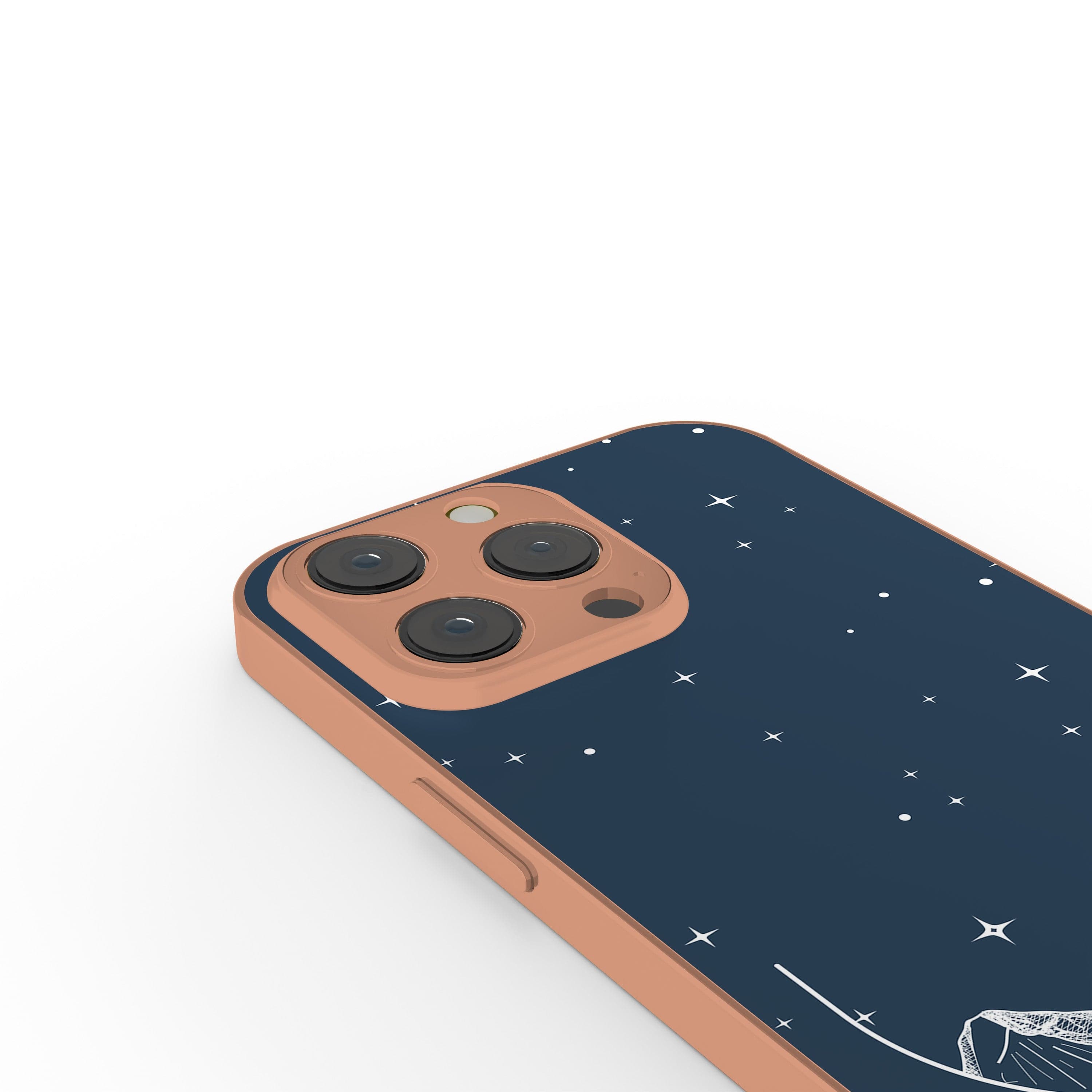 Space Mountains | Minimalistic Space Precious Metals Case in Rose Gold