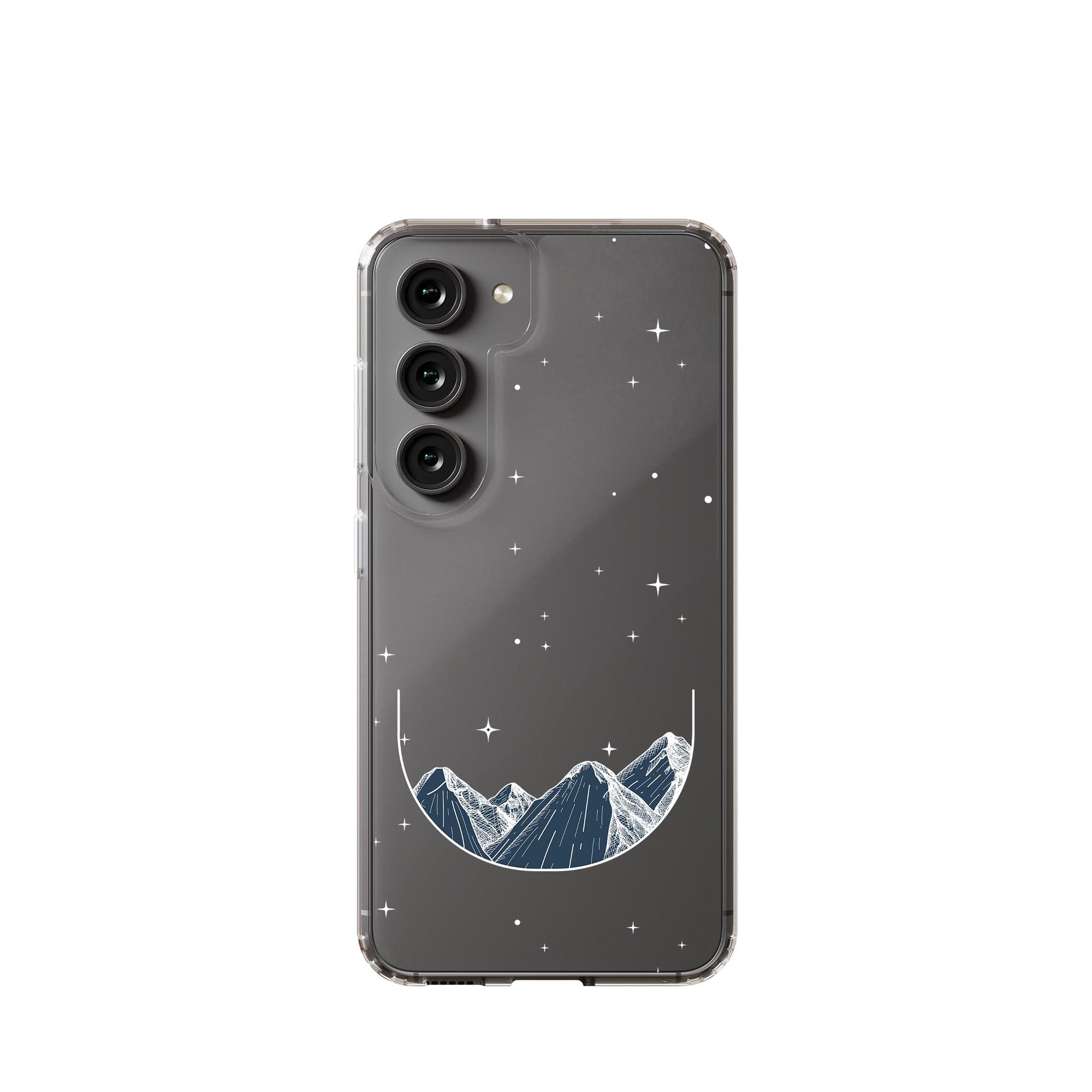 Space Mountains | Minimalistic Space Samsung Case Clear for Galaxy S23 Ultra