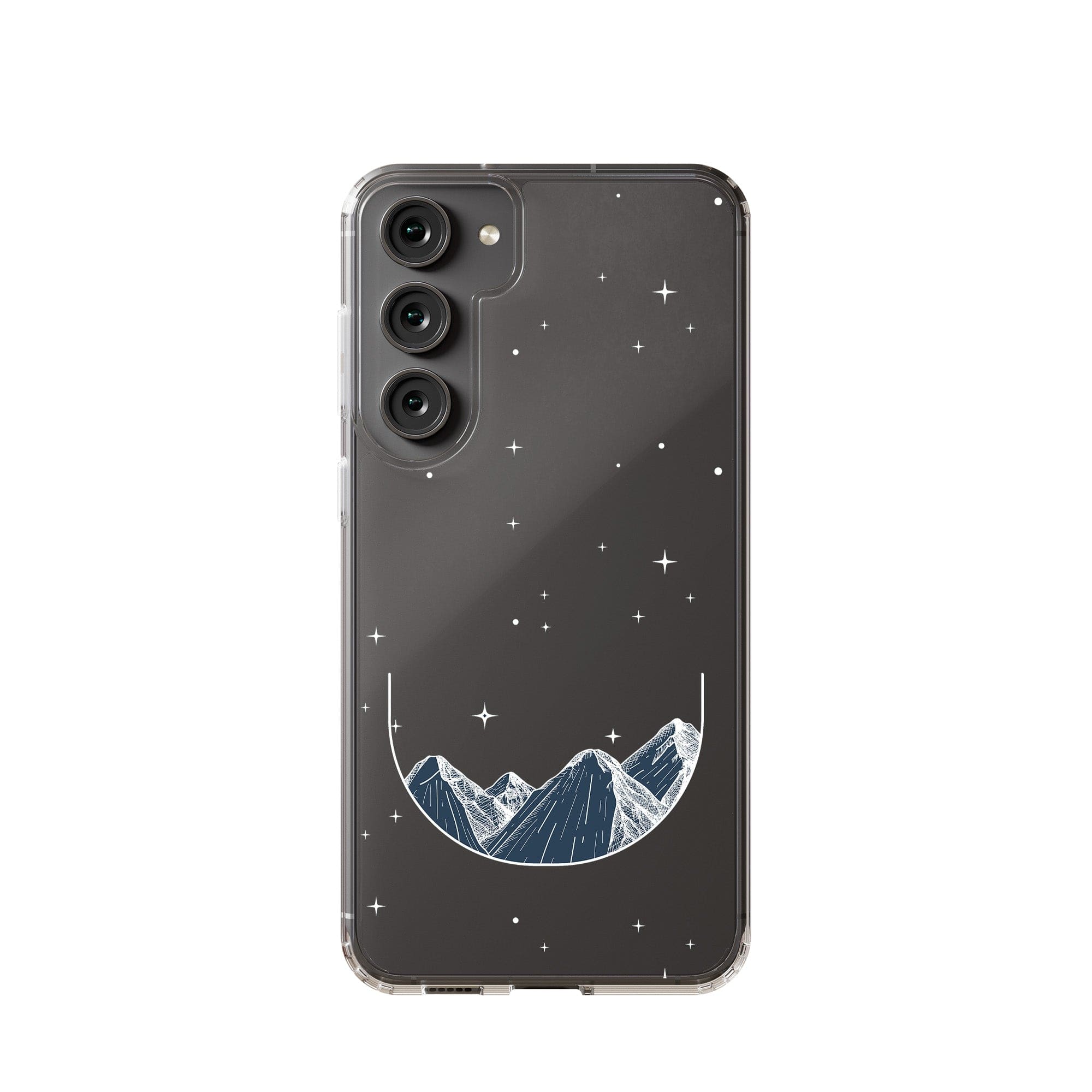 Space Mountains | Minimalistic Space Samsung Case Clear for Galaxy S23 Plus