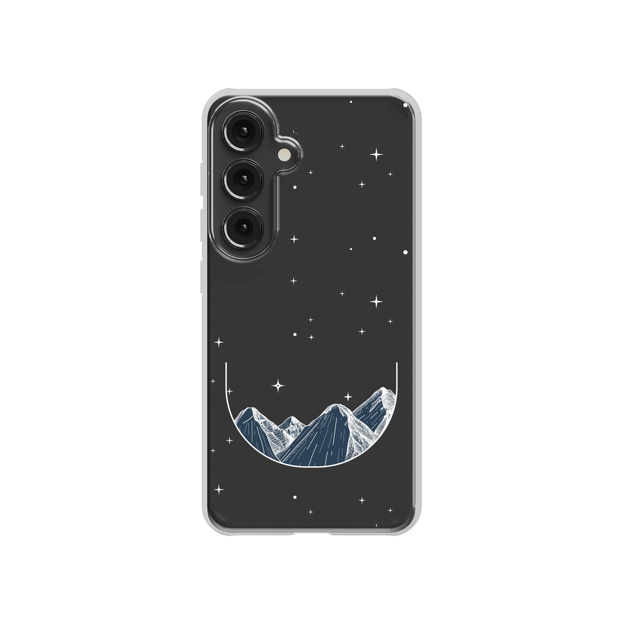 Space Mountains | Minimalistic Space Samsung Case Clear for Galaxy S24