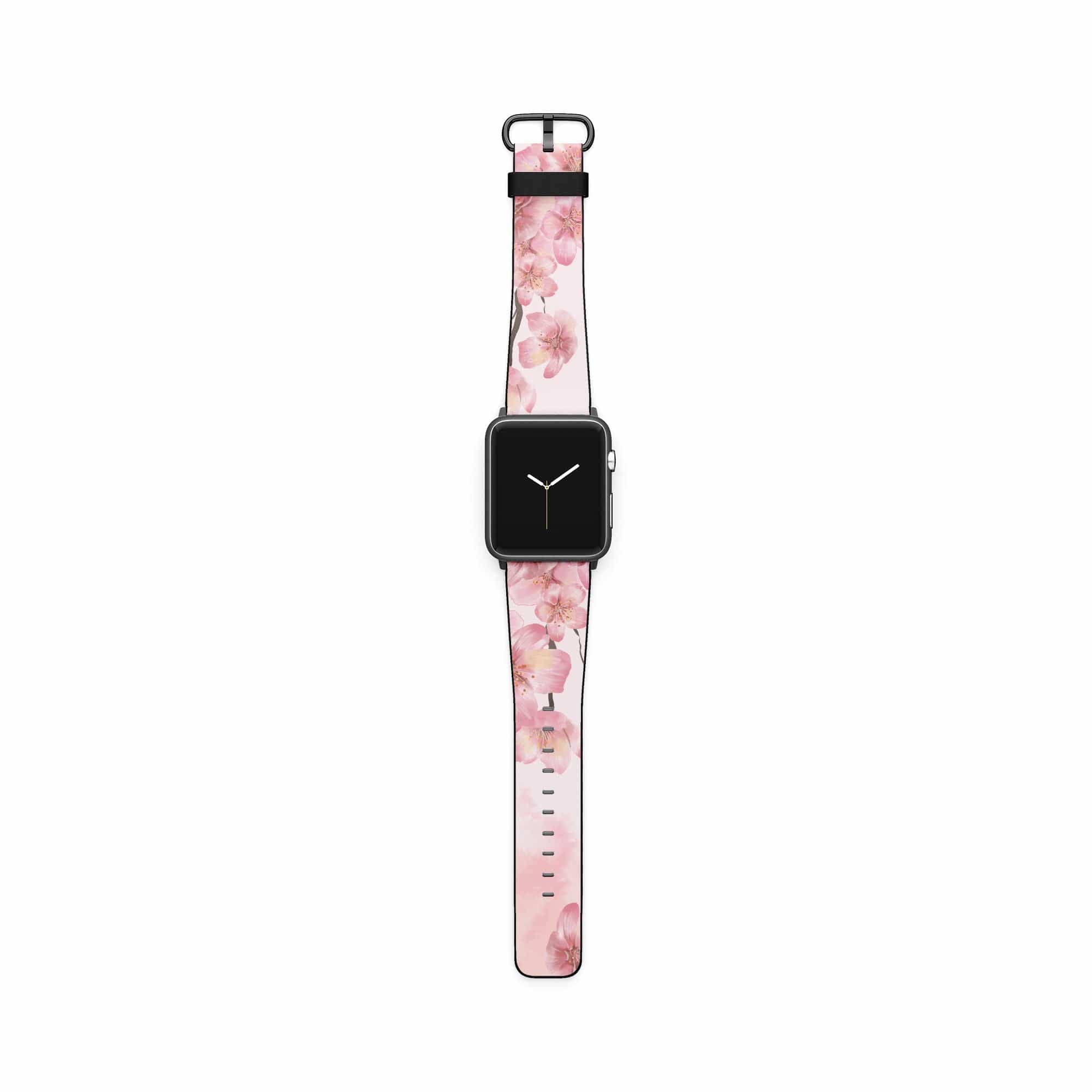 Spring Blush | Cherry Blossoms Floral Apple Watch Band for 38/40/41 mm Watch in Black