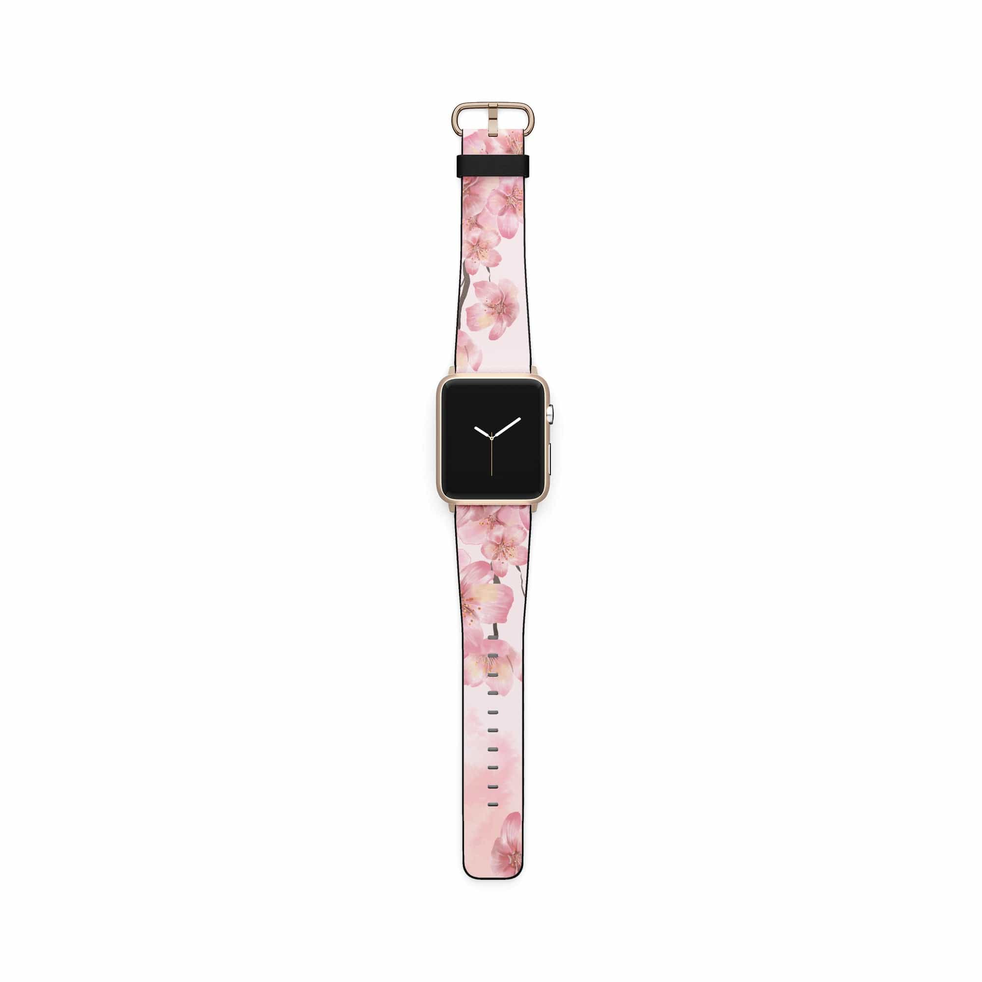 Spring Blush | Cherry Blossoms Floral Apple Watch Band for 38/40/41 mm Watch in Gold