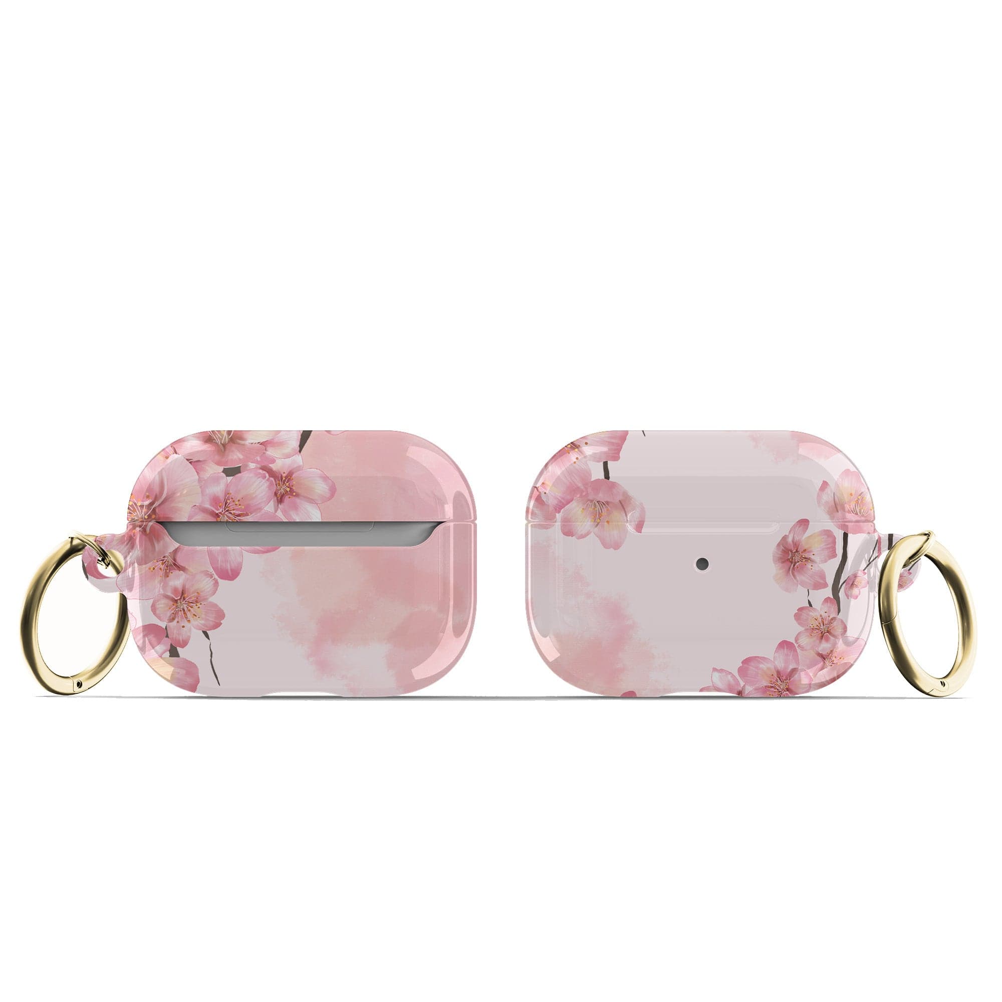 Spring Blush | Cherry Blossoms Floral Apple AirPods Case for AirPods 3 & AirPods Pro 1&2 Gold