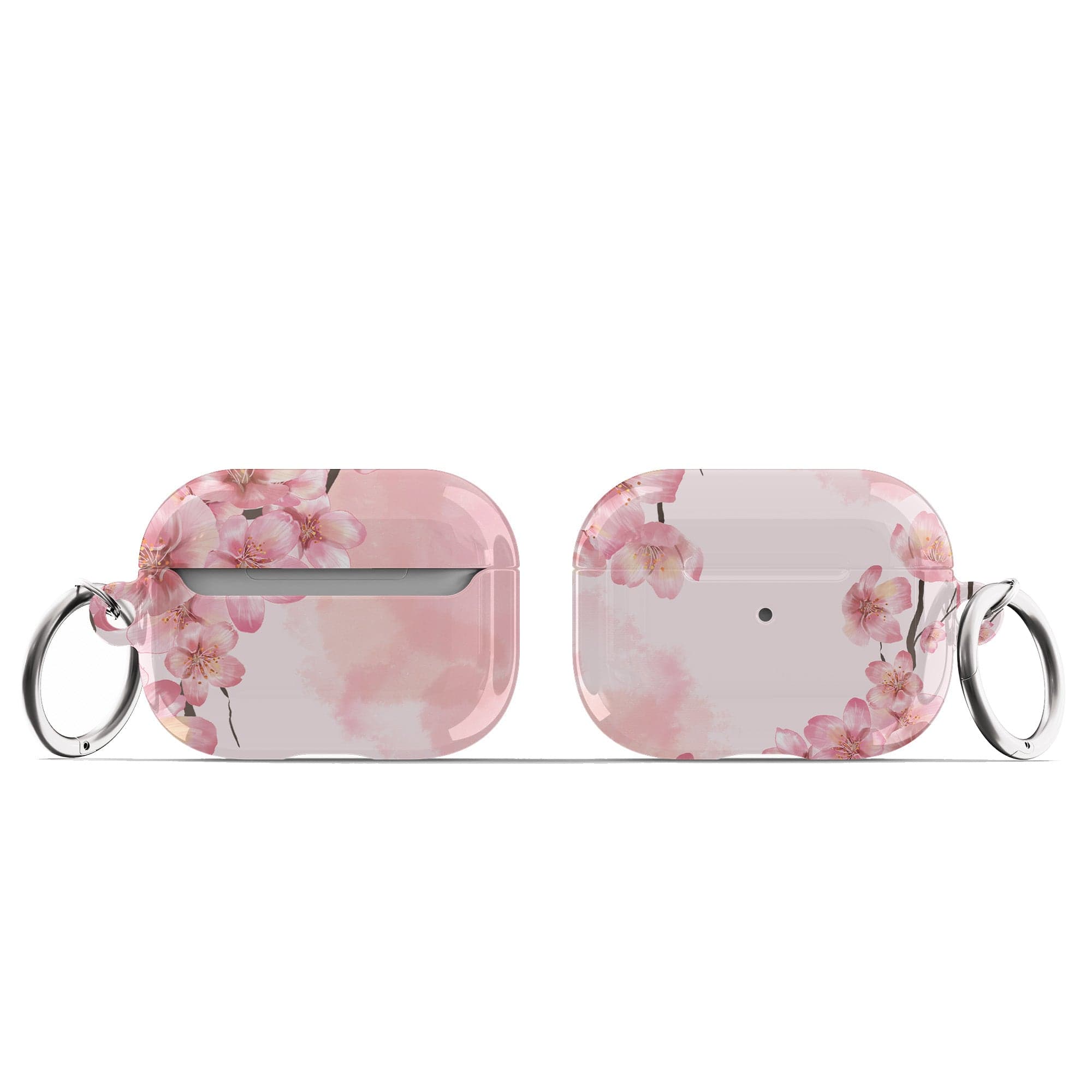 Spring Blush | Cherry Blossoms Floral Apple AirPods Case for AirPods 3 & AirPods Pro 1&2 Silver