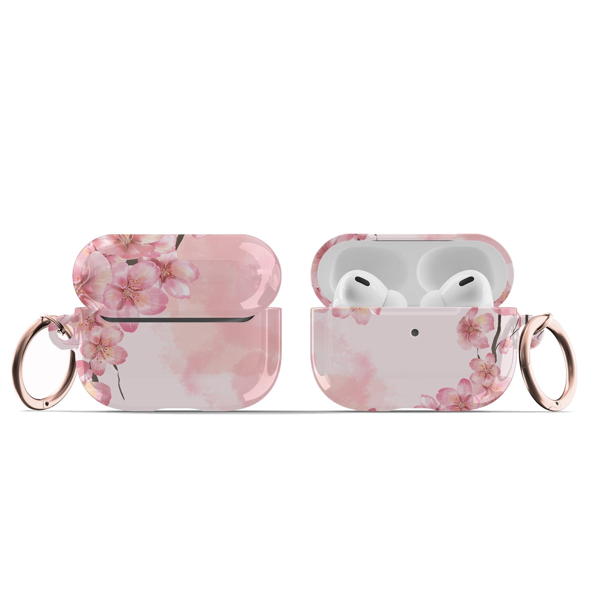 Spring Blush | Cherry Blossoms Floral Apple AirPods Case for AirPods 3 & AirPods Pro 1&2 Rose Gold