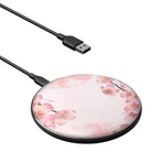 Spring Blush | Cherry Blossoms Floral Wireless Charging Pad in Black