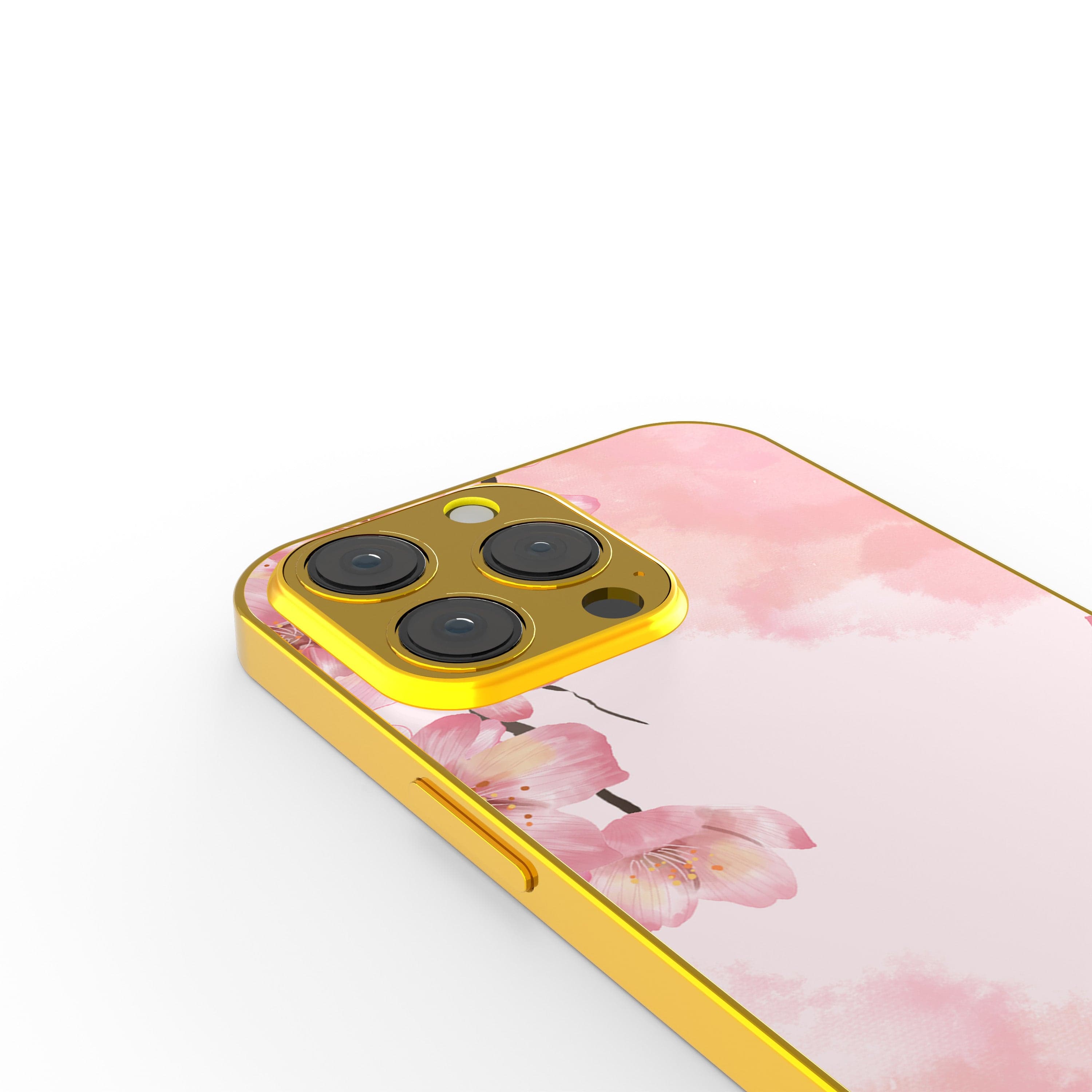 Spring Blush | Cherry Blossoms Floral Precious Metals Case in Gold