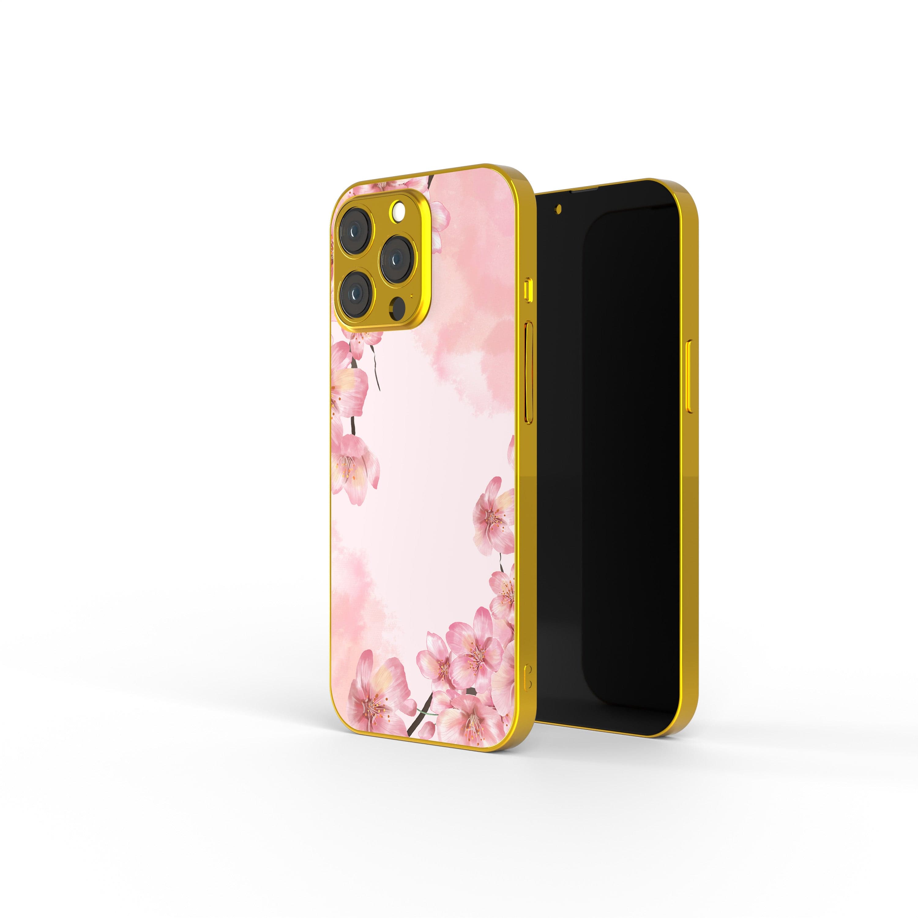 Spring Blush | Cherry Blossoms Floral Precious Metals Case in Gold