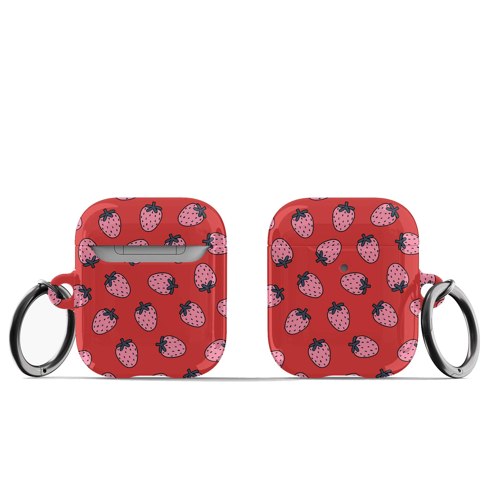 Strawberry Fields | Strawberry Apple AirPods Case for AirPods 1&2 Black