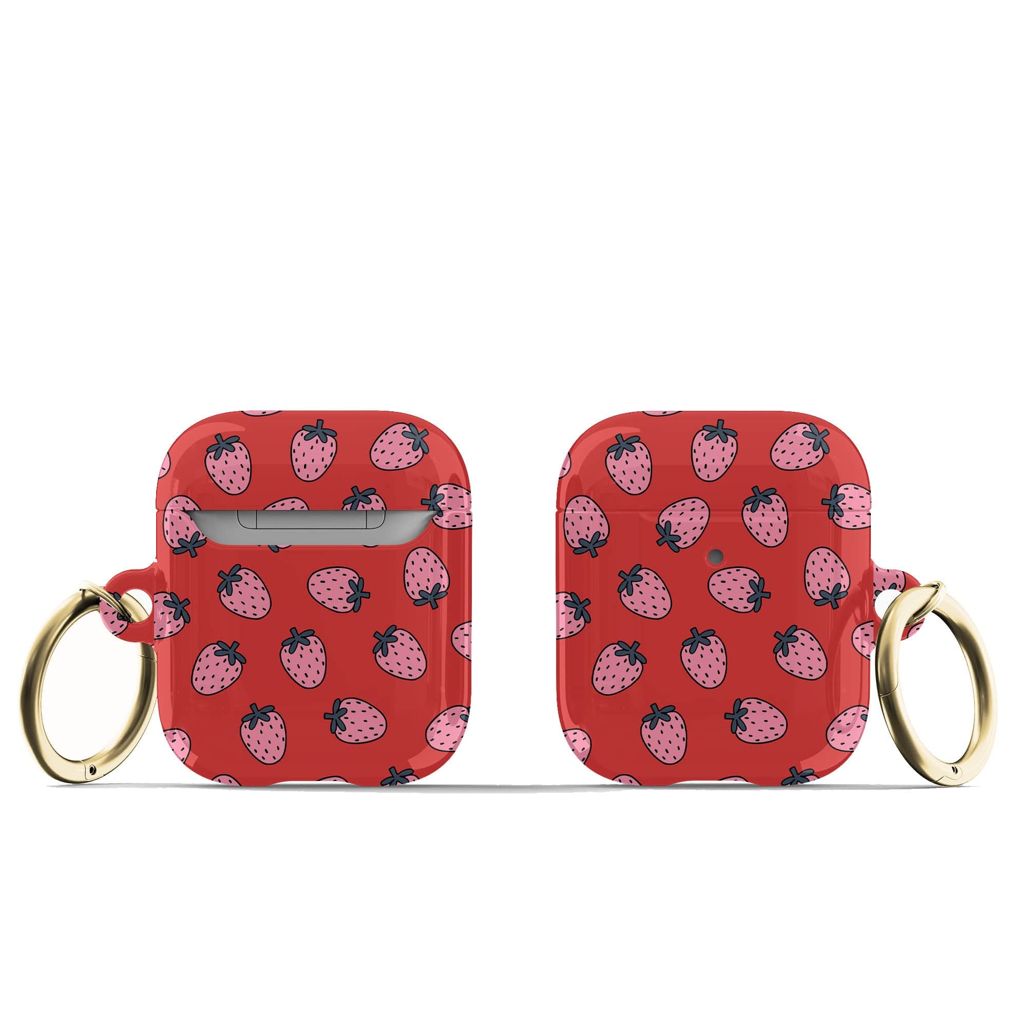 Strawberry Fields | Strawberry Apple AirPods Case for AirPods 1&2 Gold