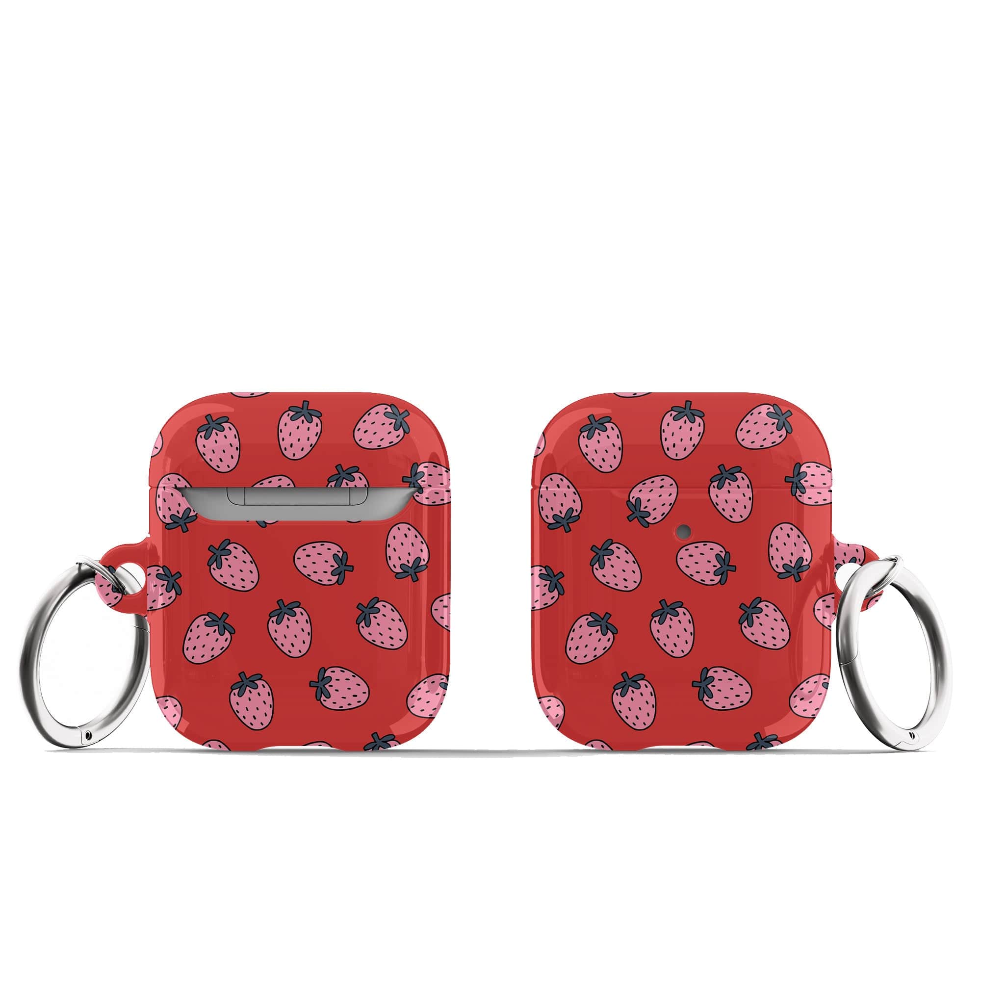 Strawberry Fields | Strawberry Apple AirPods Case for AirPods 1&2 Silver