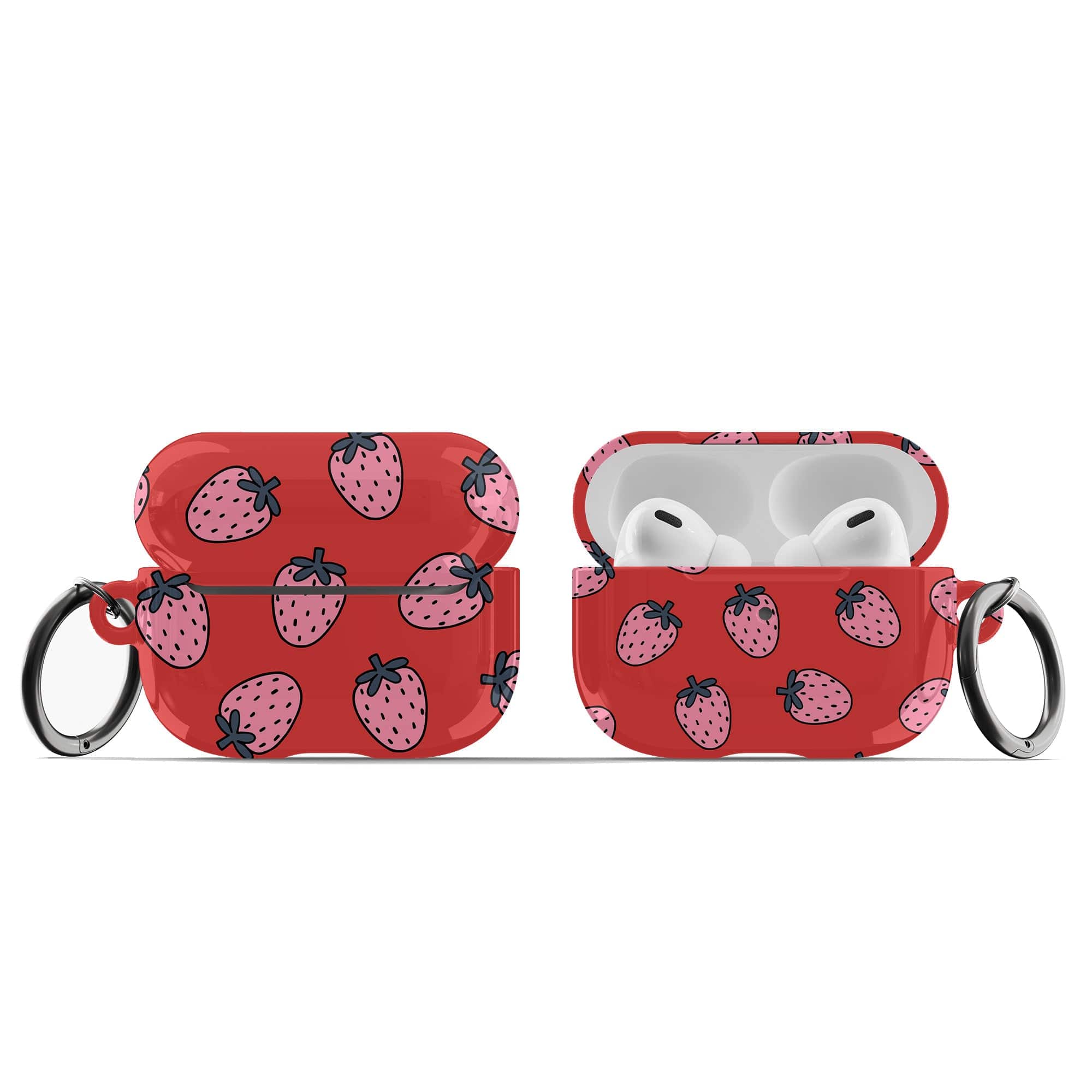 Strawberry Fields | Strawberry Apple AirPods Case for AirPods 3 & AirPods Pro 1&2 Black