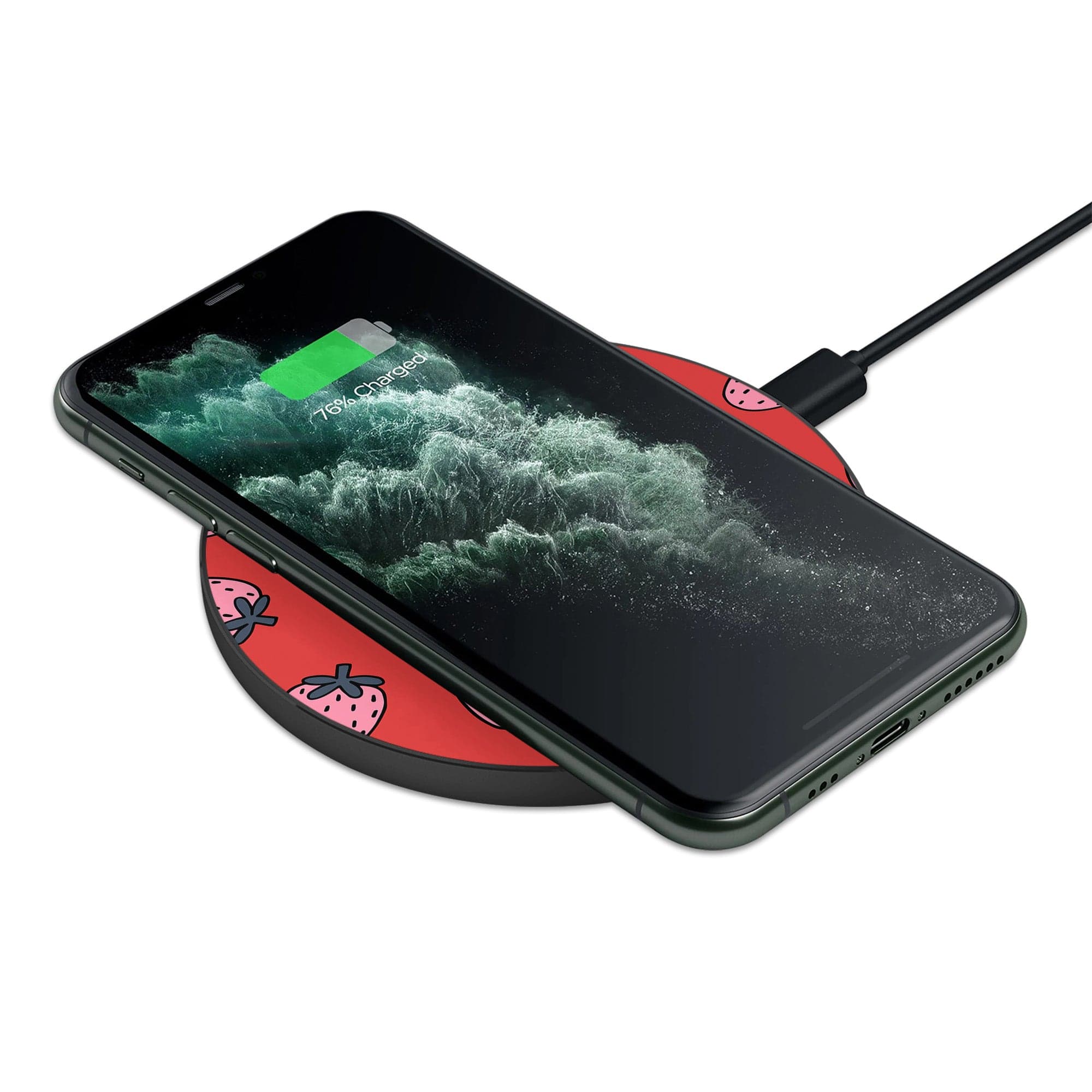 Strawberry Fields | Strawberry Wireless Charging Pad in Black