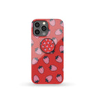 Strawberry Fields | Strawberry Foldable Phone Grip in Black