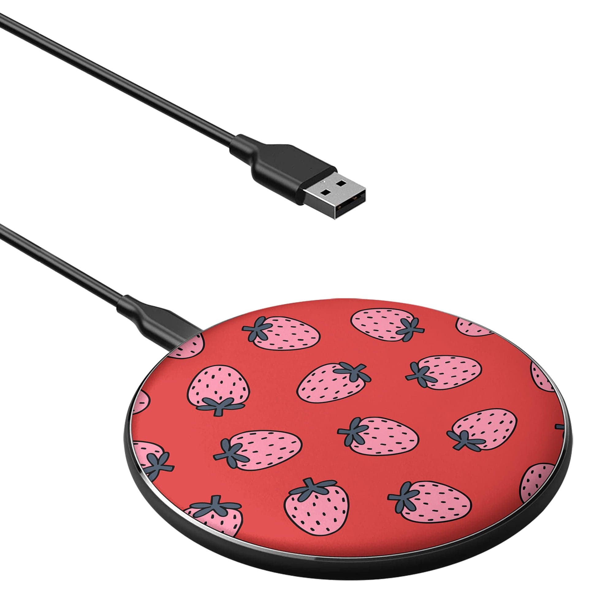 Strawberry Fields | Strawberry Wireless Charging Pad in Black