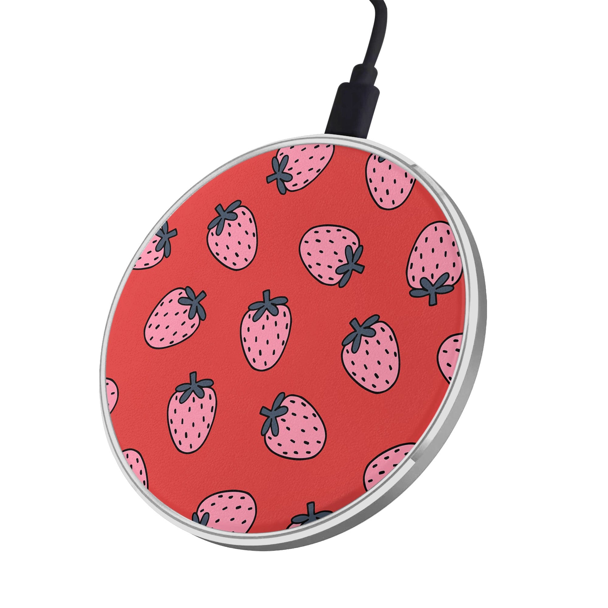 Strawberry Fields | Strawberry Wireless Charging Pad in Silver