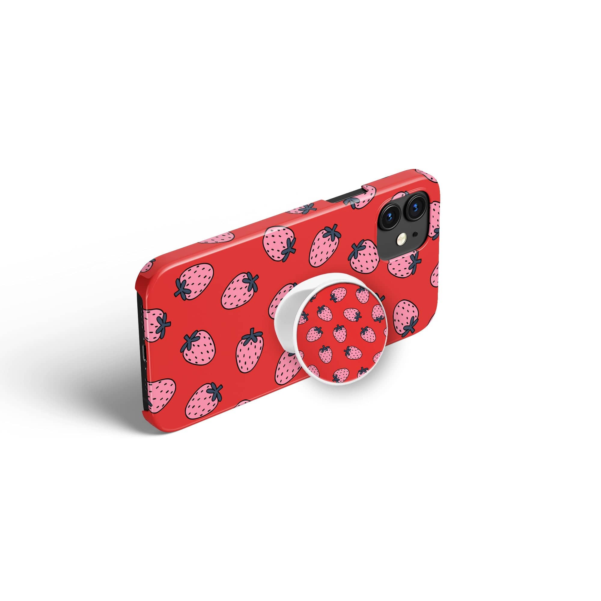 Strawberry Fields | Strawberry Foldable Phone Grip in White