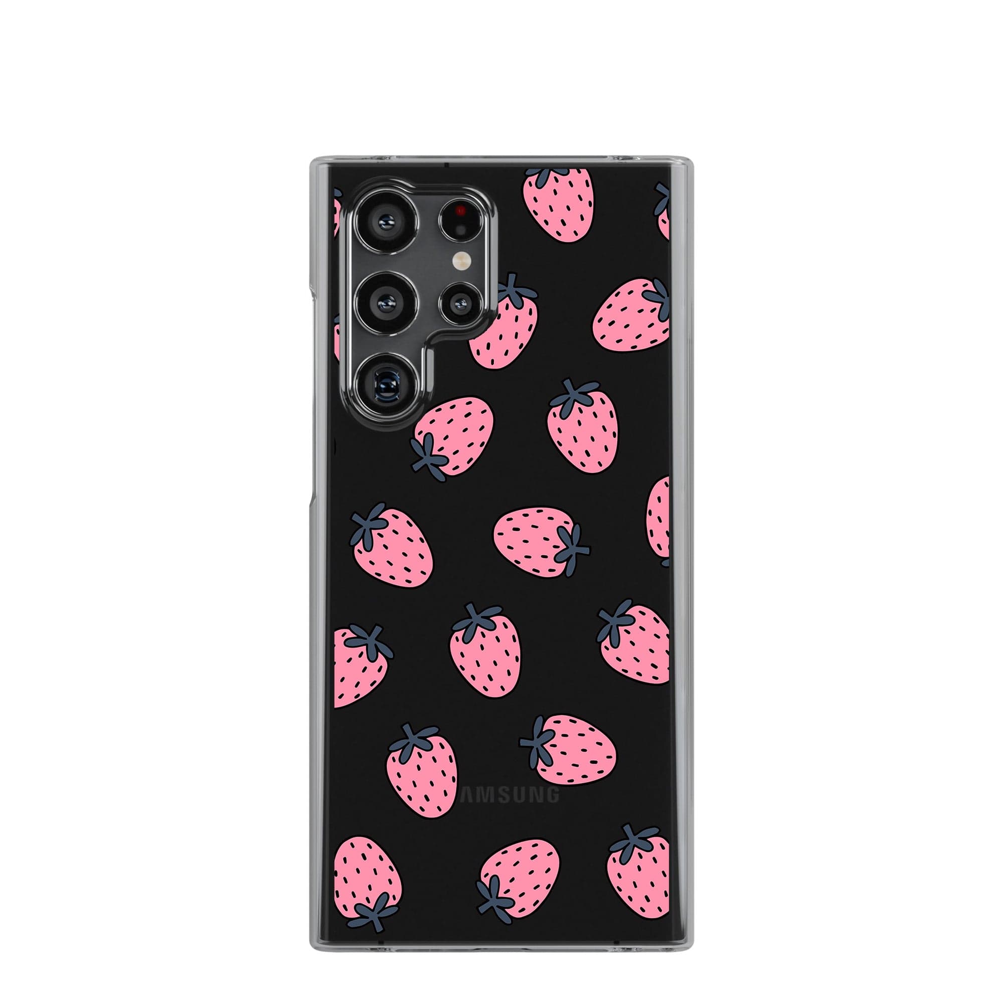 Strawberry Fields | Strawberry Samsung Case Clear for Galaxy S22 Ultra