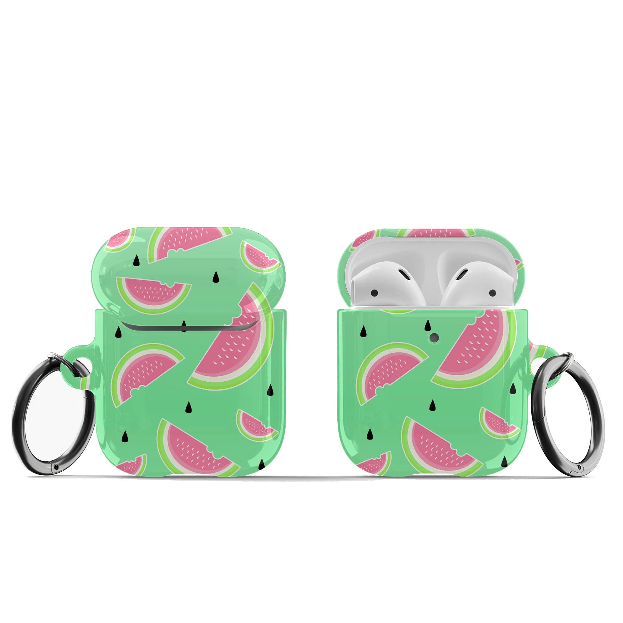 Summer Slice | Watermelon Apple AirPods Case for AirPods 1&2 Black