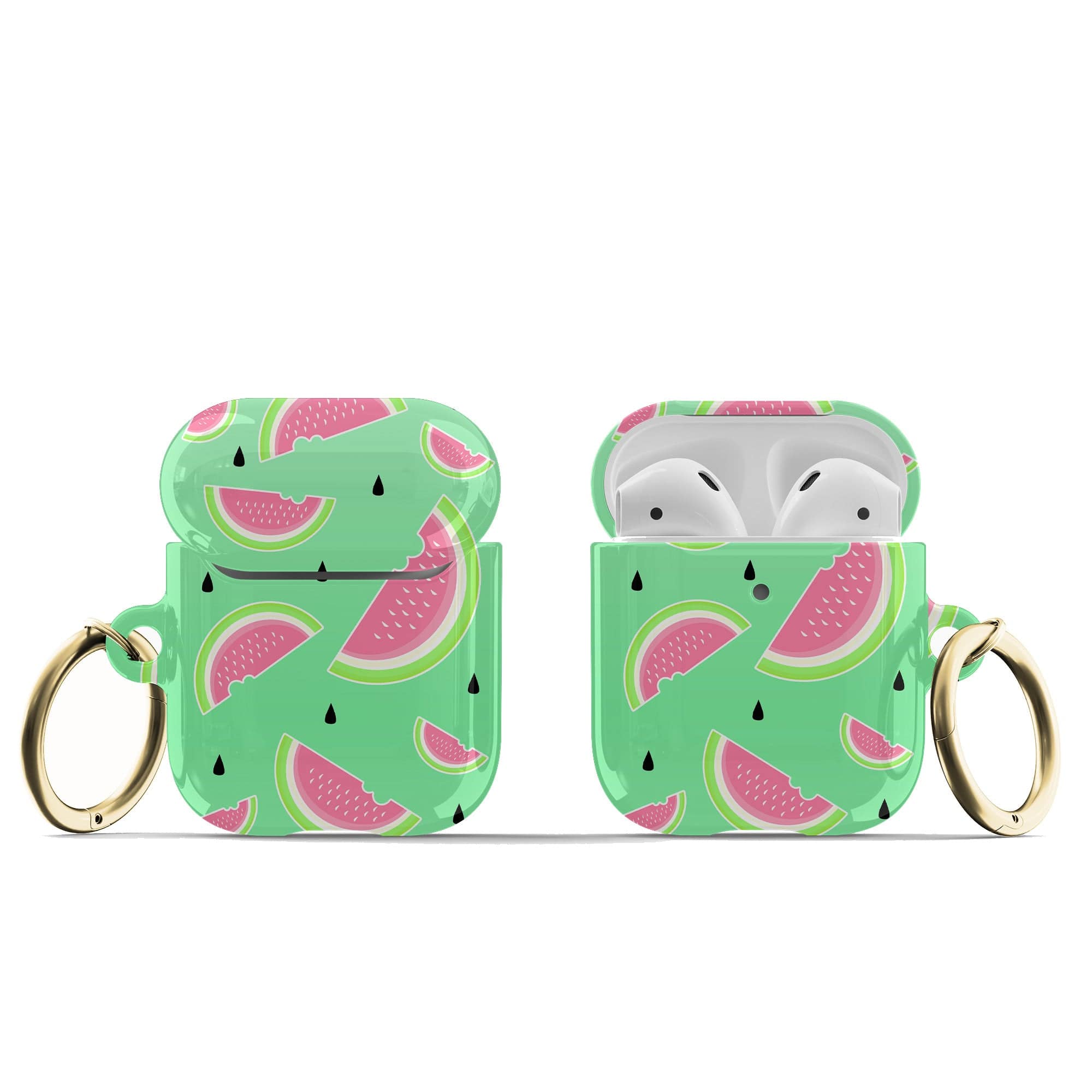 Summer Slice | Watermelon Apple AirPods Case for AirPods 1&2 Gold