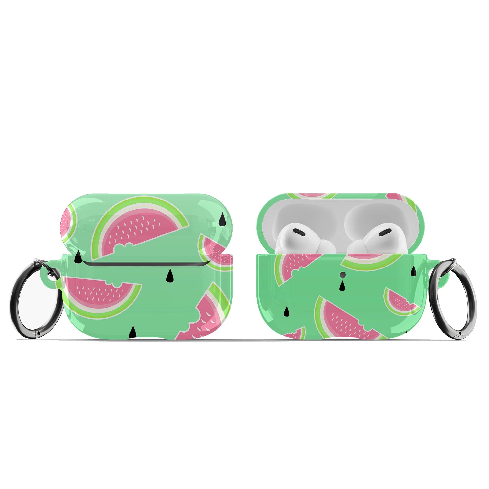 Summer Slice | Watermelon Apple AirPods Case for AirPods 3 & AirPods Pro 1&2 Black