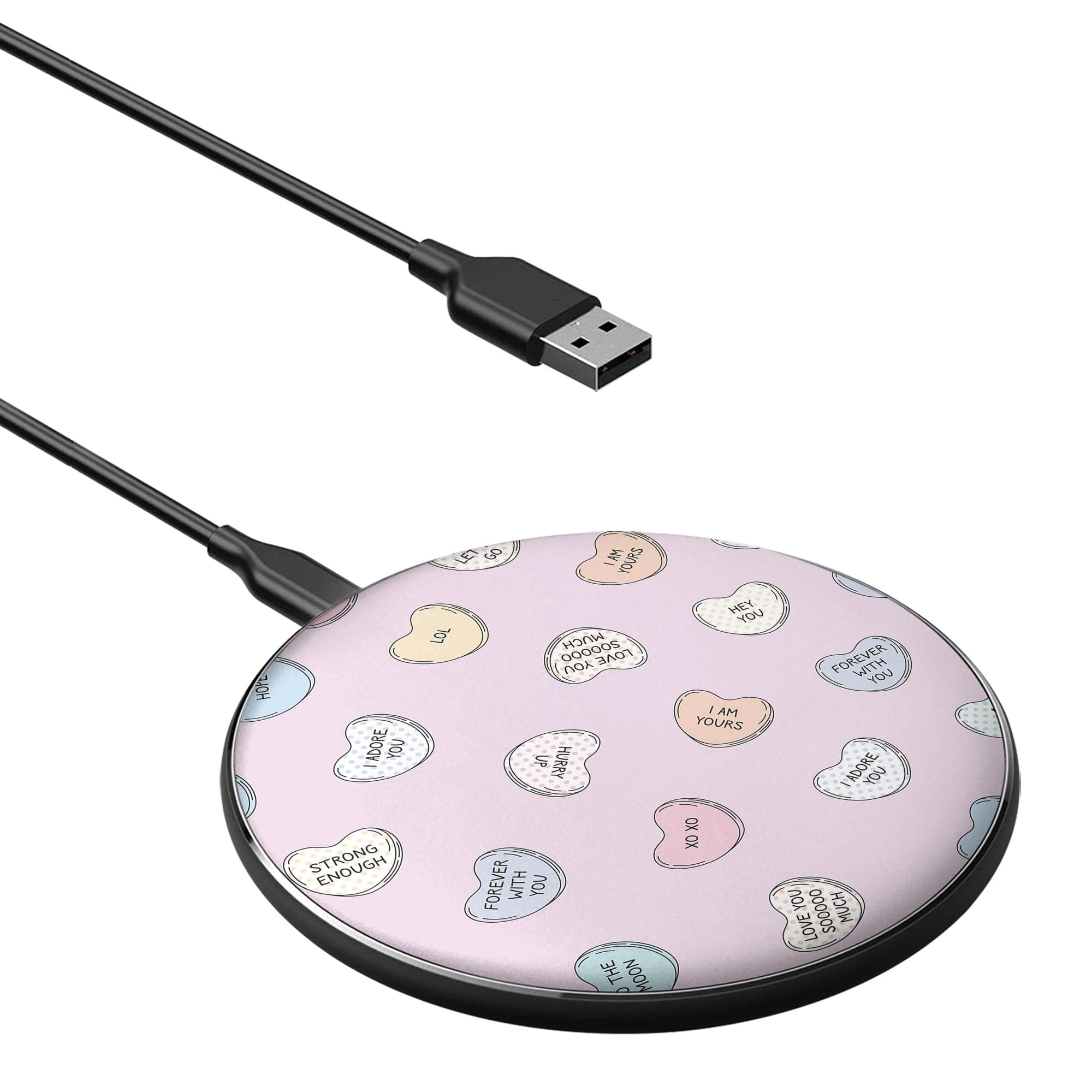 Sweet Nothings | Candy Hearts Wireless Charging Pad in Black