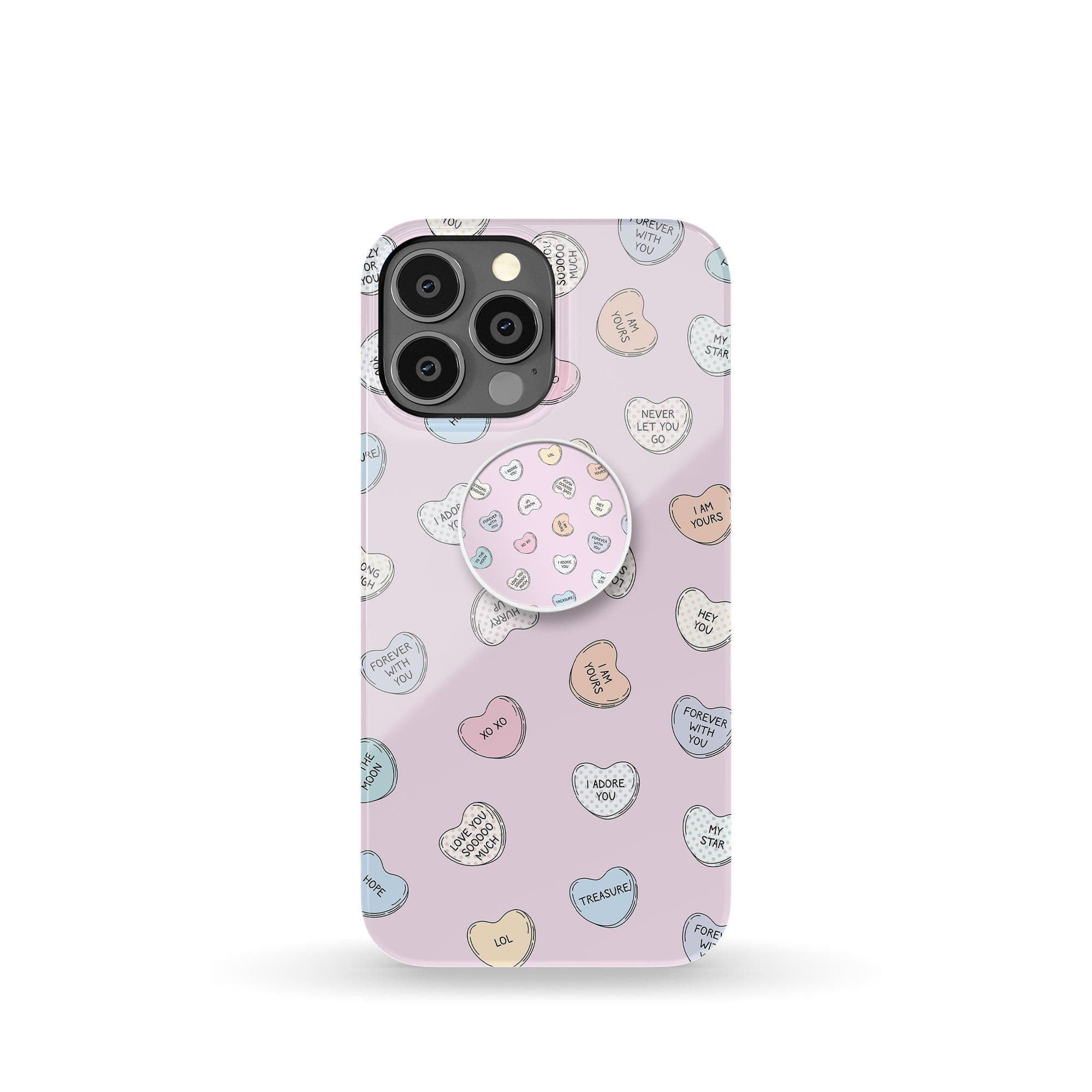 Sweet Nothings | Candy Hearts Foldable Phone Grip in White