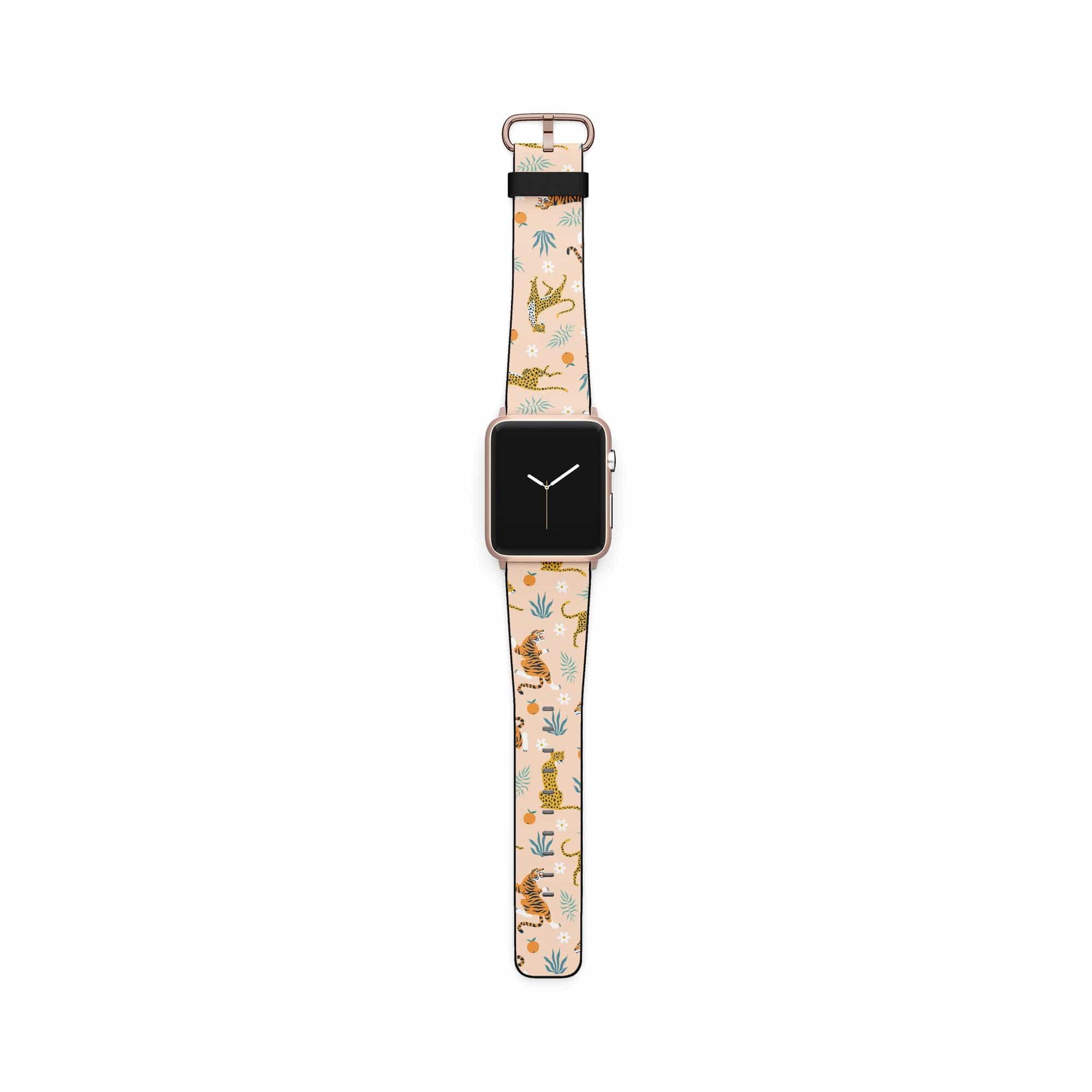 Tangerine Dream | Designer Wild Cat Apple Watch Band for 38/40/41 mm Watch in Rose Gold