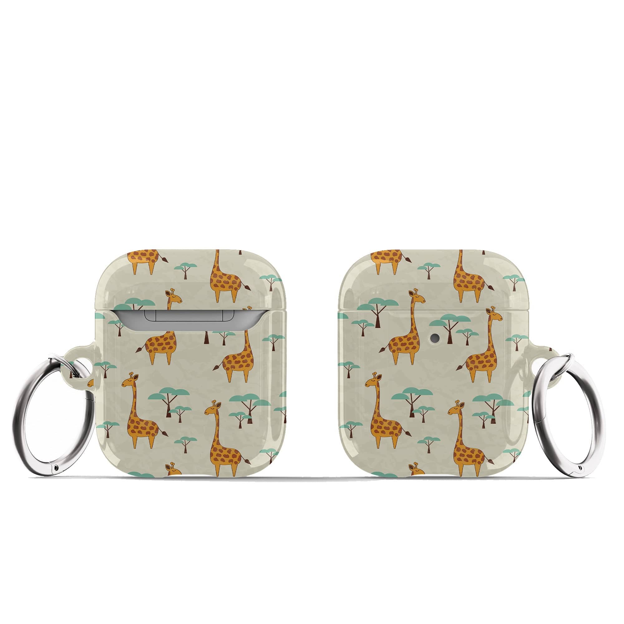 Towering Savannah | Giraffe Apple AirPods Case for AirPods 1&2 Silver