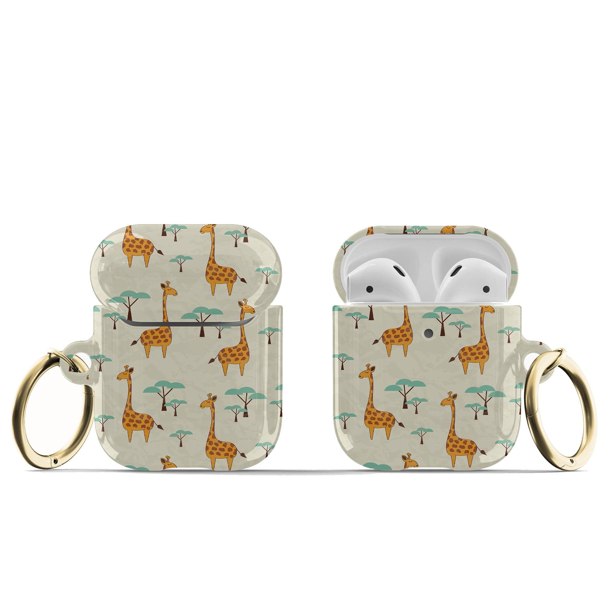 Towering Savannah | Giraffe Apple AirPods Case for AirPods 1&2 Gold