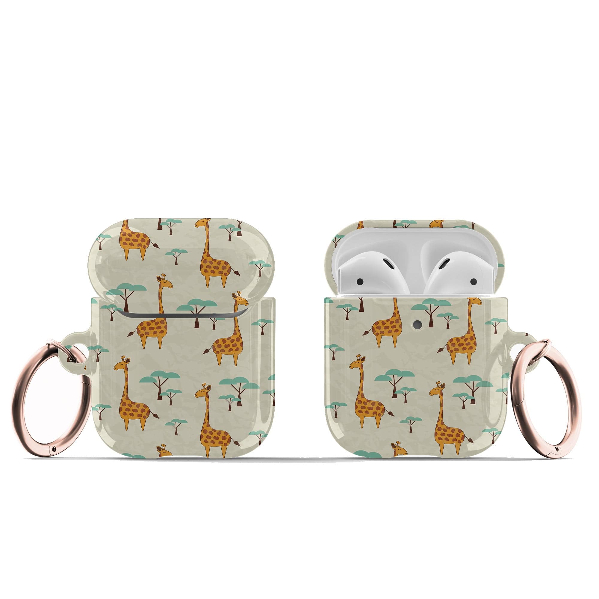 Towering Savannah | Giraffe Apple AirPods Case for AirPods 1&2 Rose Gold