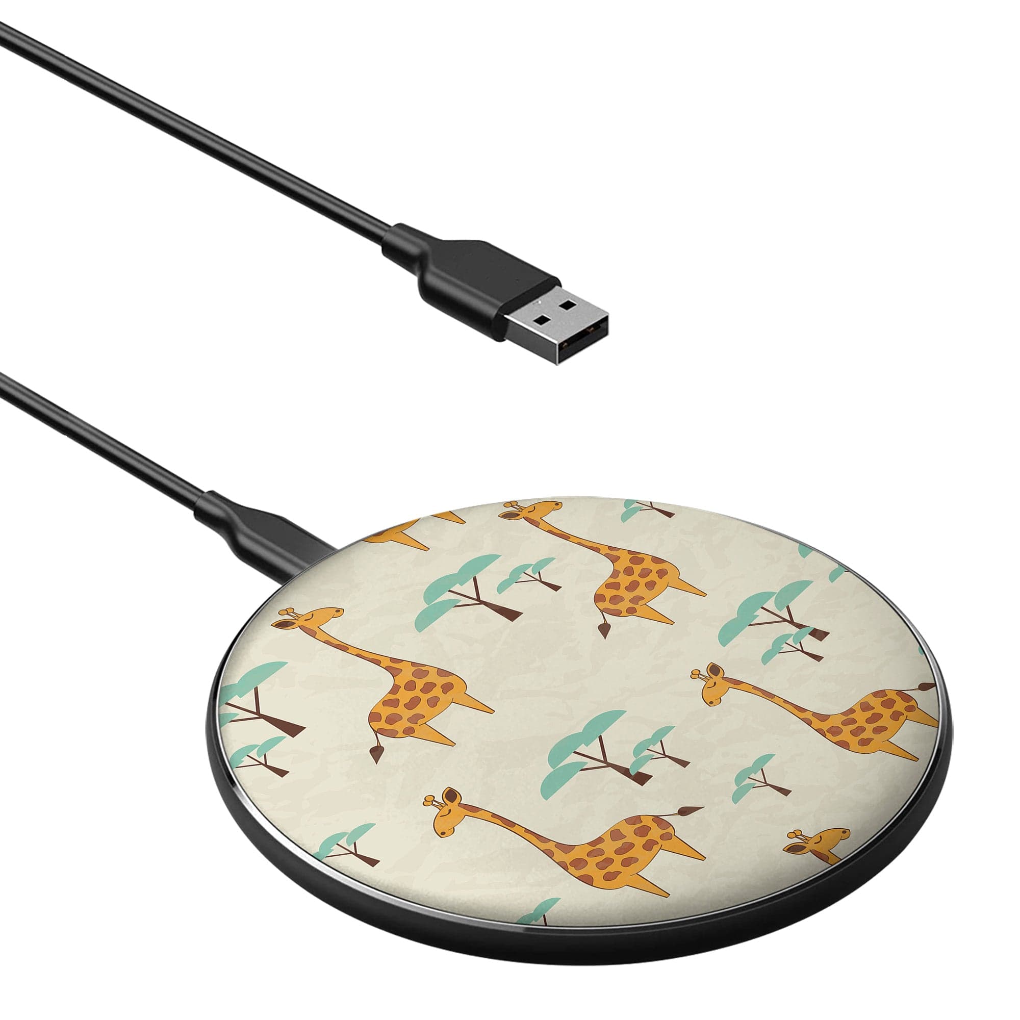 Towering Savannah | Giraffe Wireless Charging Pad in Black