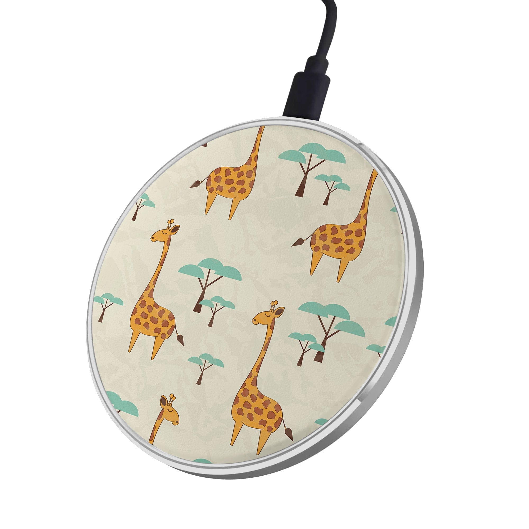 Towering Savannah | Giraffe Wireless Charging Pad in Silver